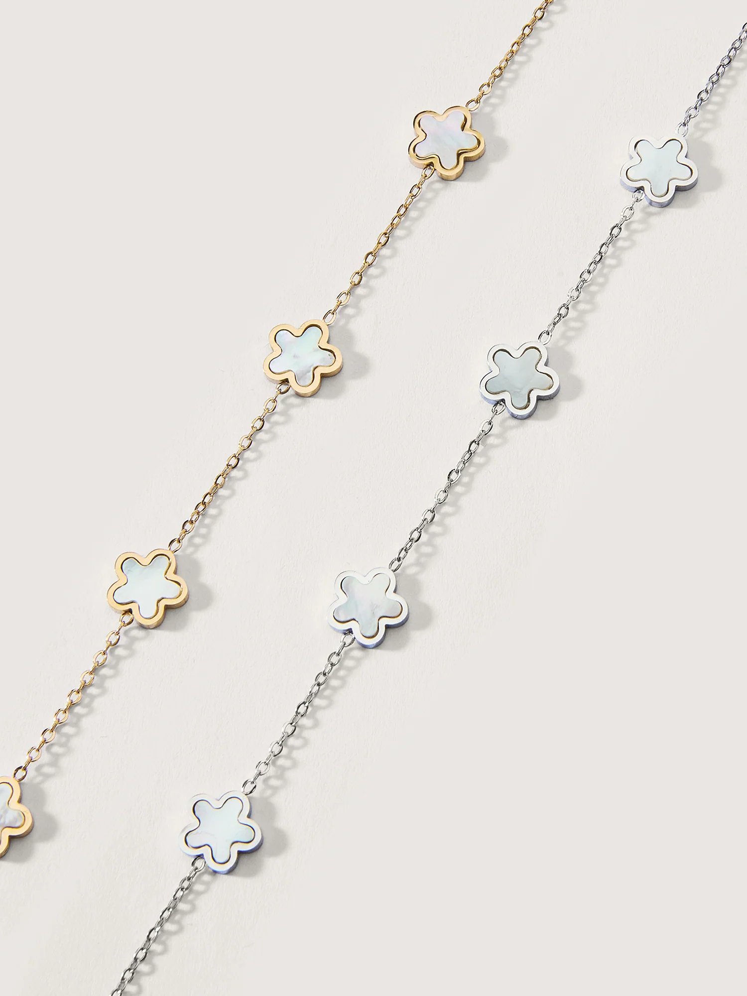 Floral 2 Piece 18K Gold Plated Bracelet - Image 4