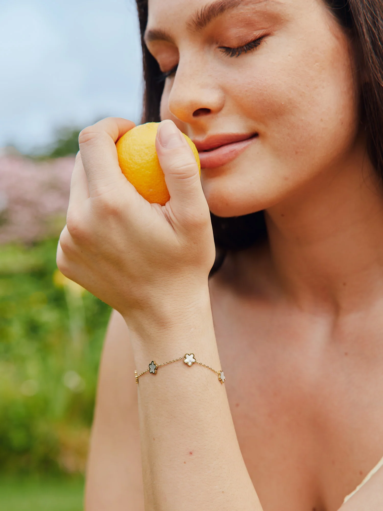 Floral 2 Piece 18K Gold Plated Bracelet - Image 5