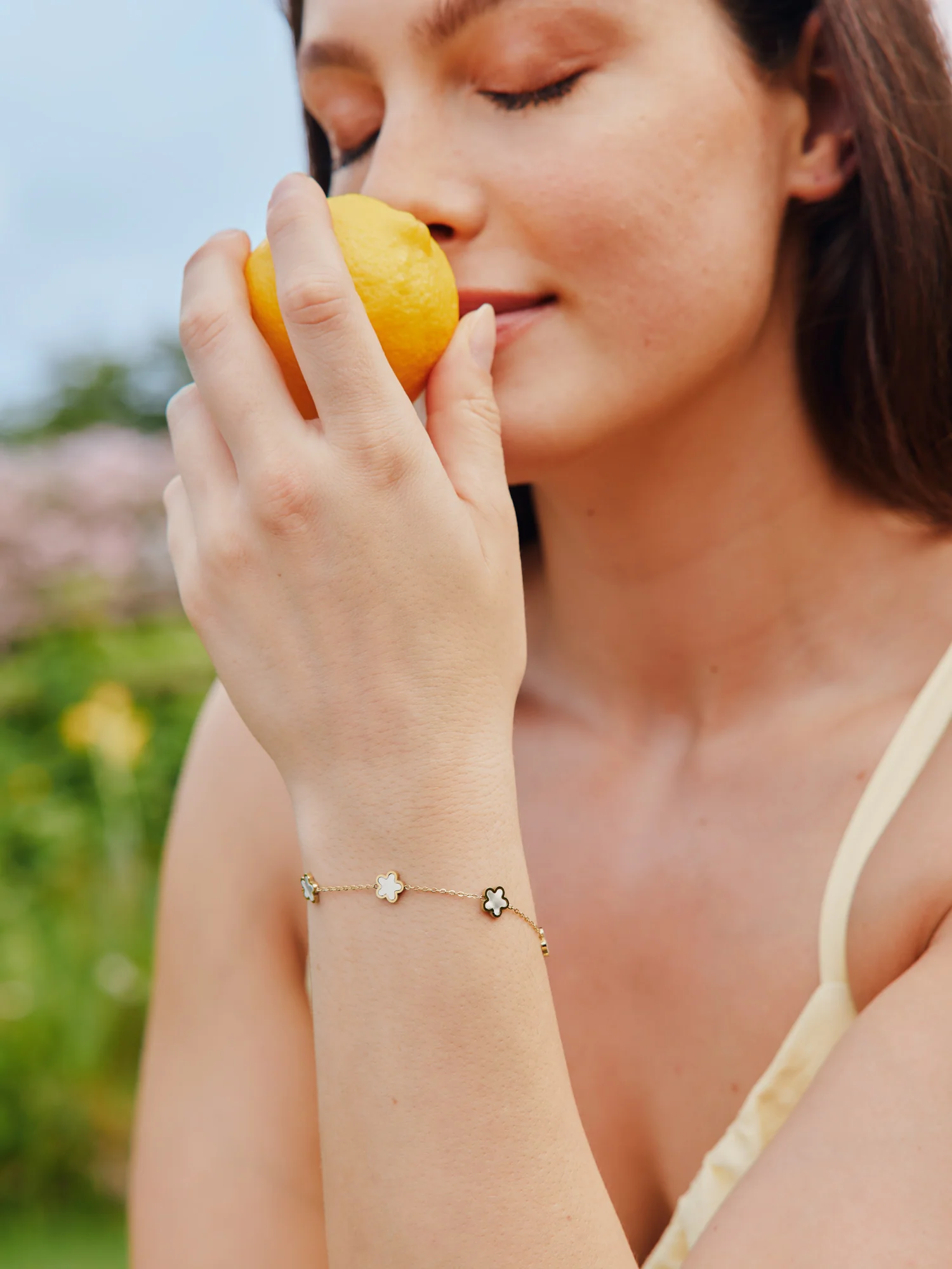 Floral 2 Piece 18K Gold Plated Bracelet - Image 6