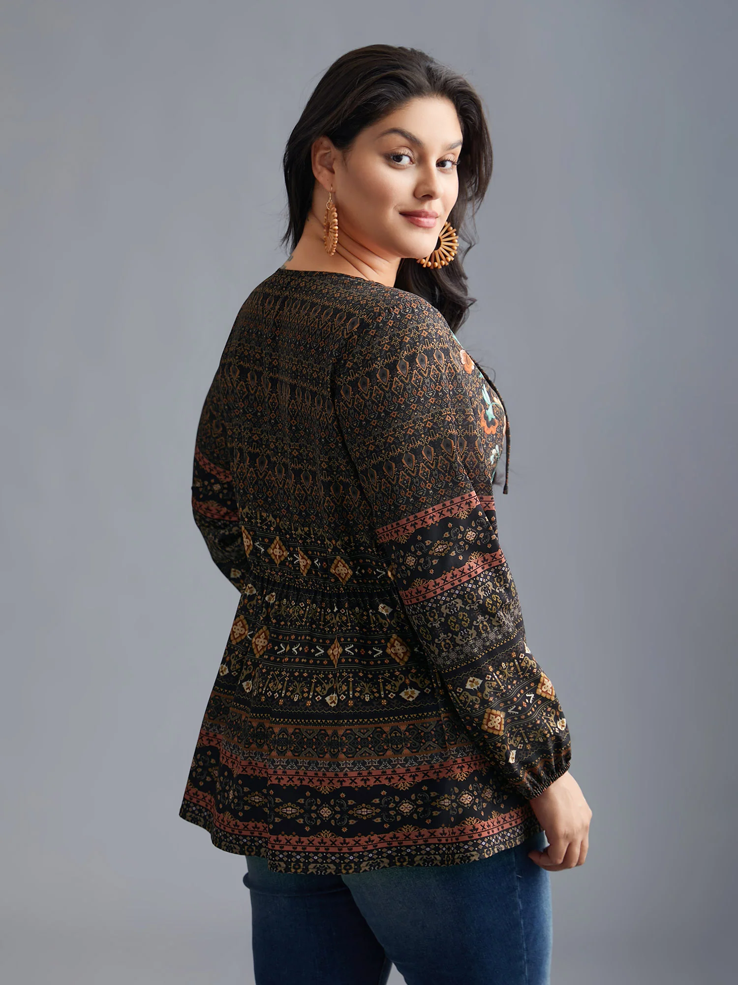 Floral Bandana Crisscross Blouse - Image 5