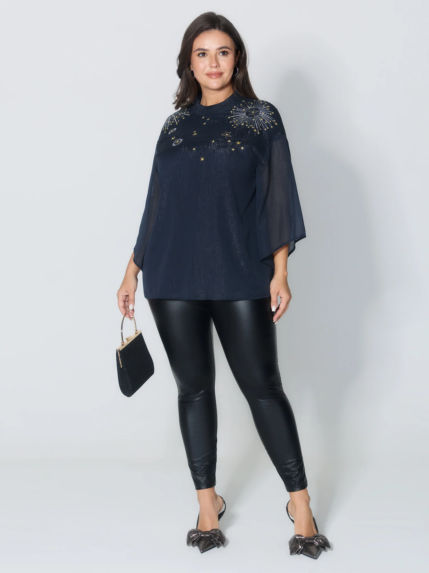 Floral Bead Embroidery Starry Blouse - Image 2