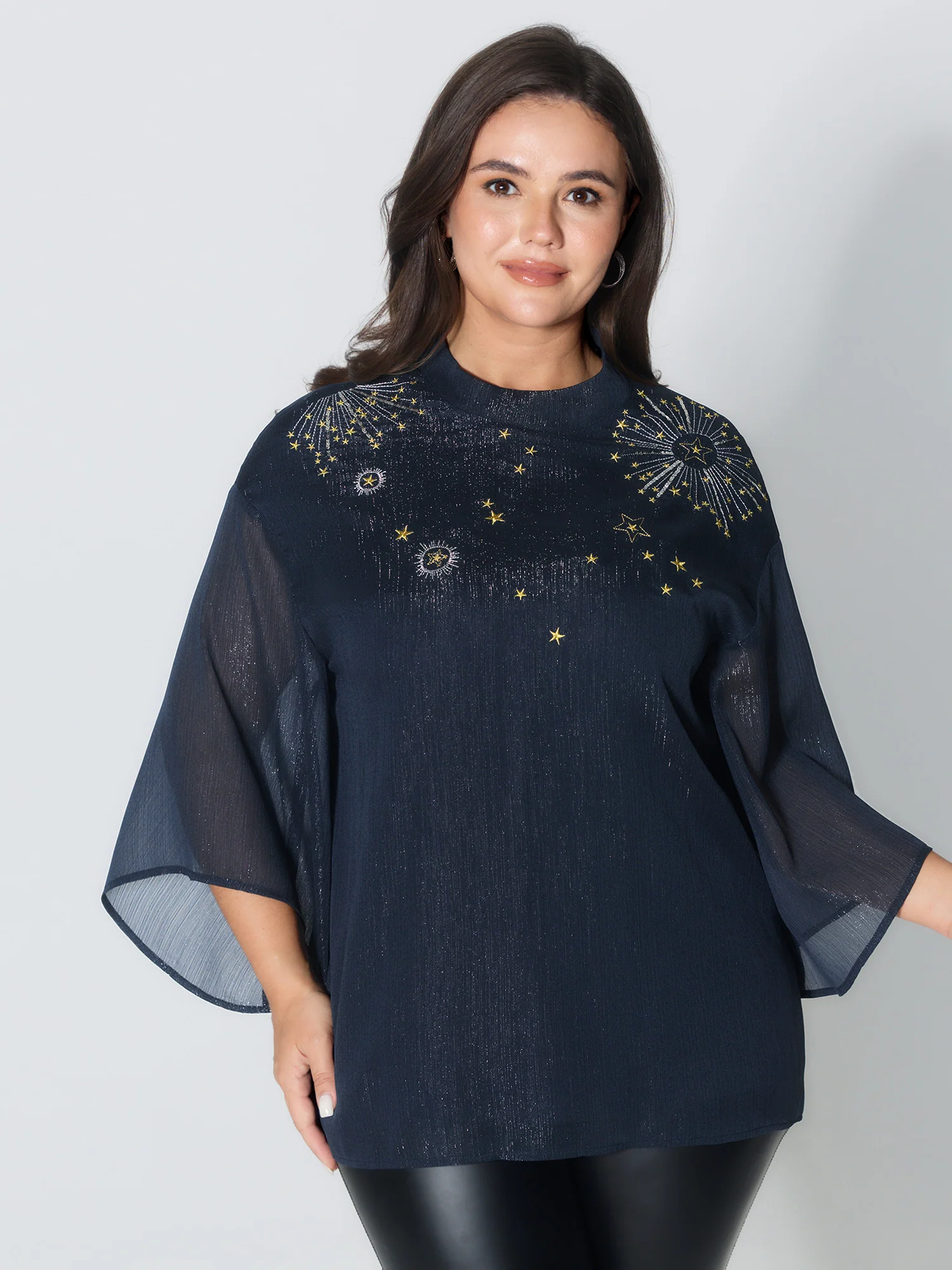 Floral Bead Embroidery Starry Blouse - Image 3