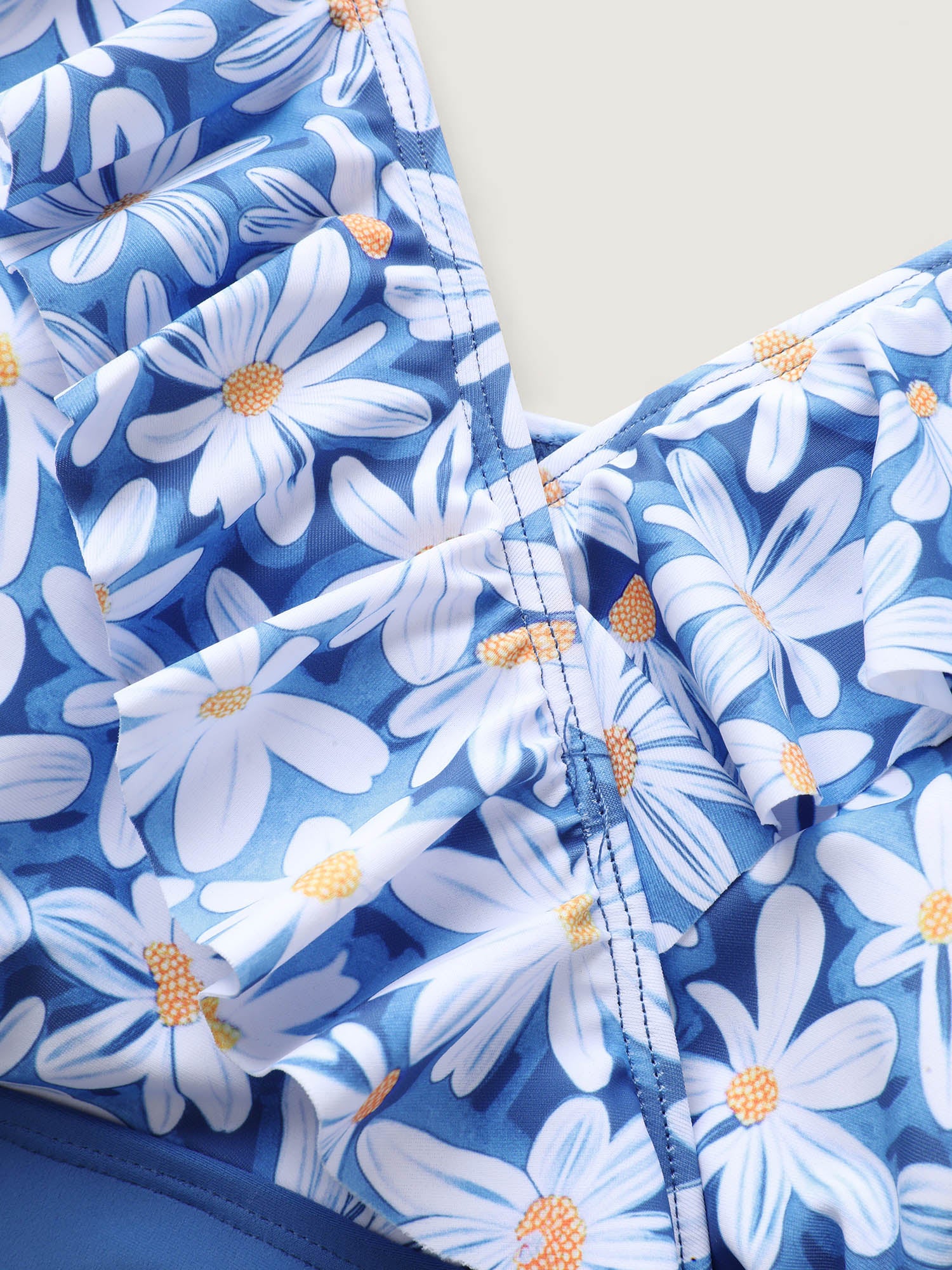 Floral Belted Ruffled One-Piece Swimsuit - Image 5