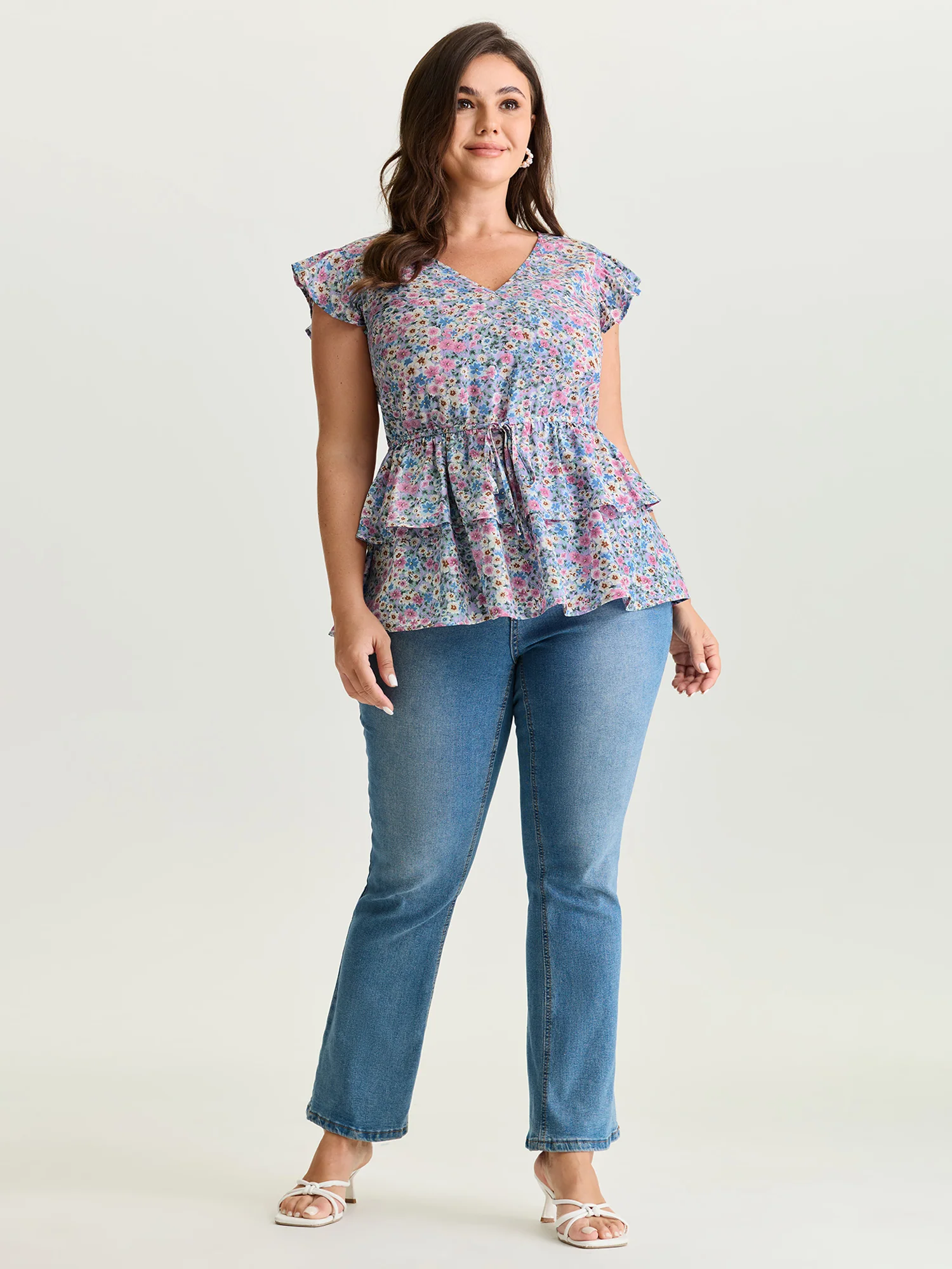 Floral Breeze Ruffled Layered Blouse - Image 3