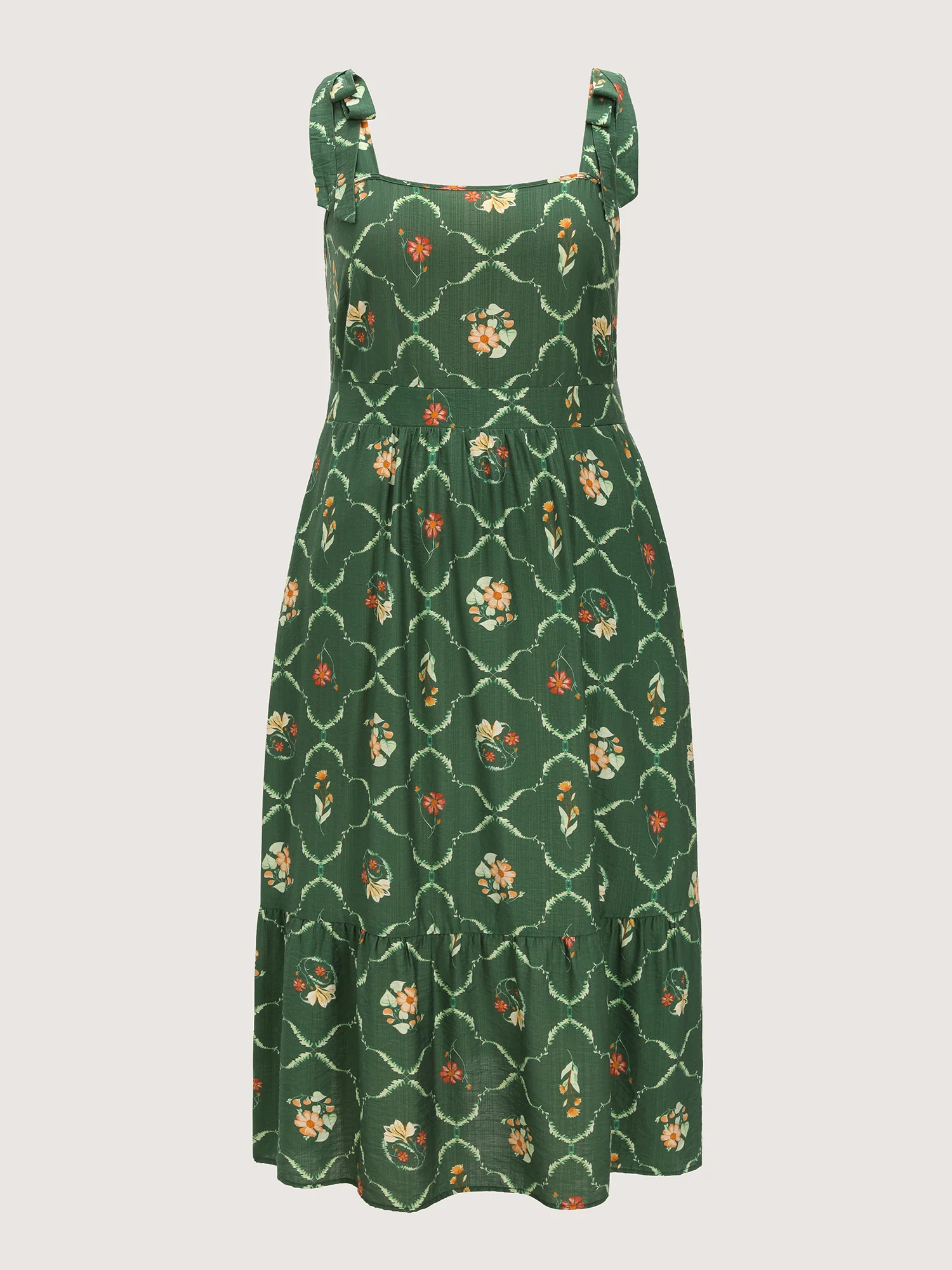 Floral Breeze Shoulder Tie Midi Dress - Image 6