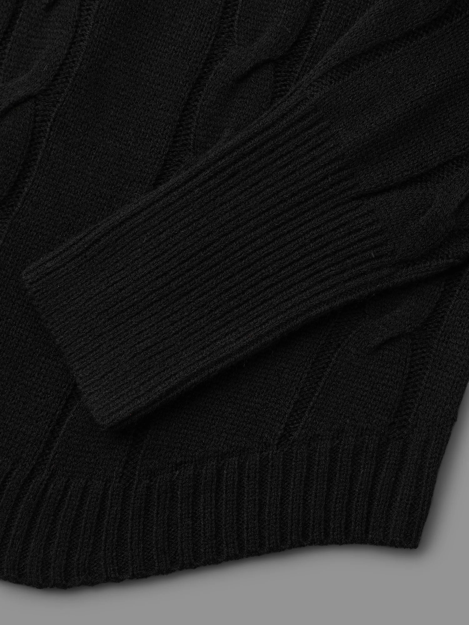 Floral Cable Knit Curved Hem Pullover - Image 7