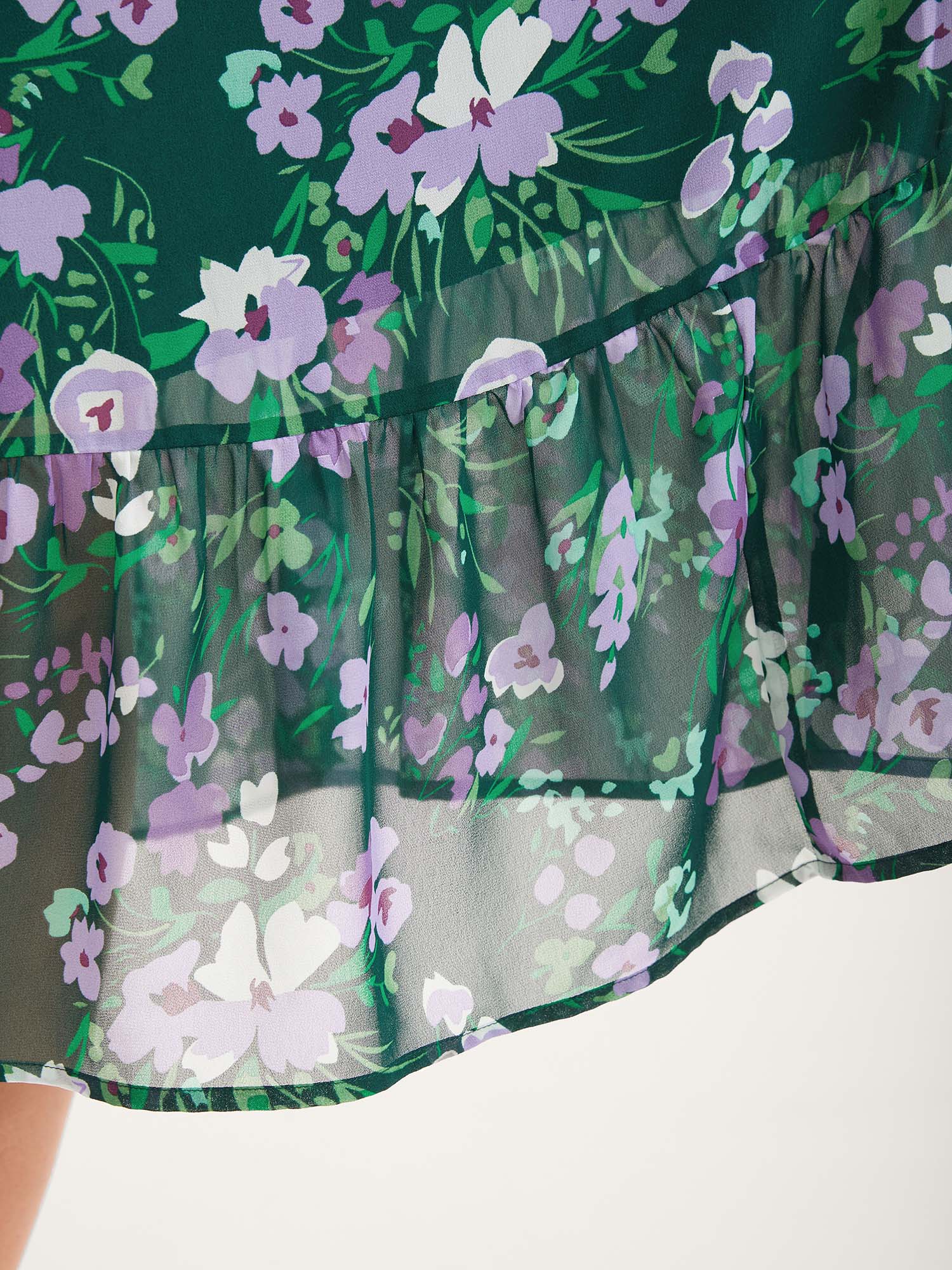 Floral Chiffon Ruched Drawstring Midi Dress - Image 4