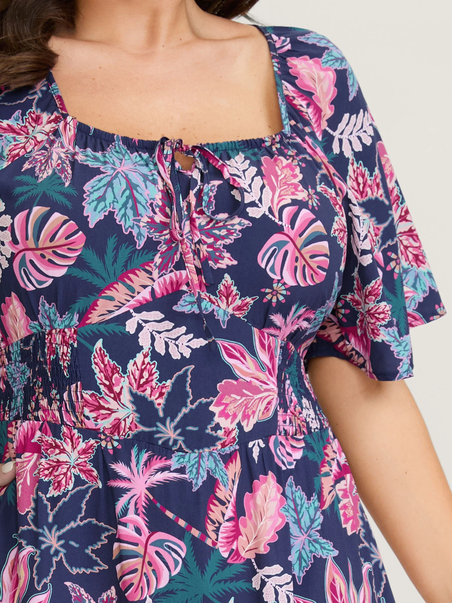 Floral Cinched-Waist Maxi Dress - Image 3