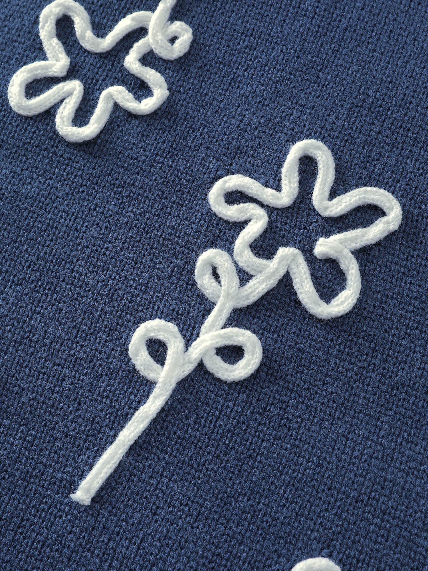 Floral Coil Rope Embroidery Pullover - Image 5