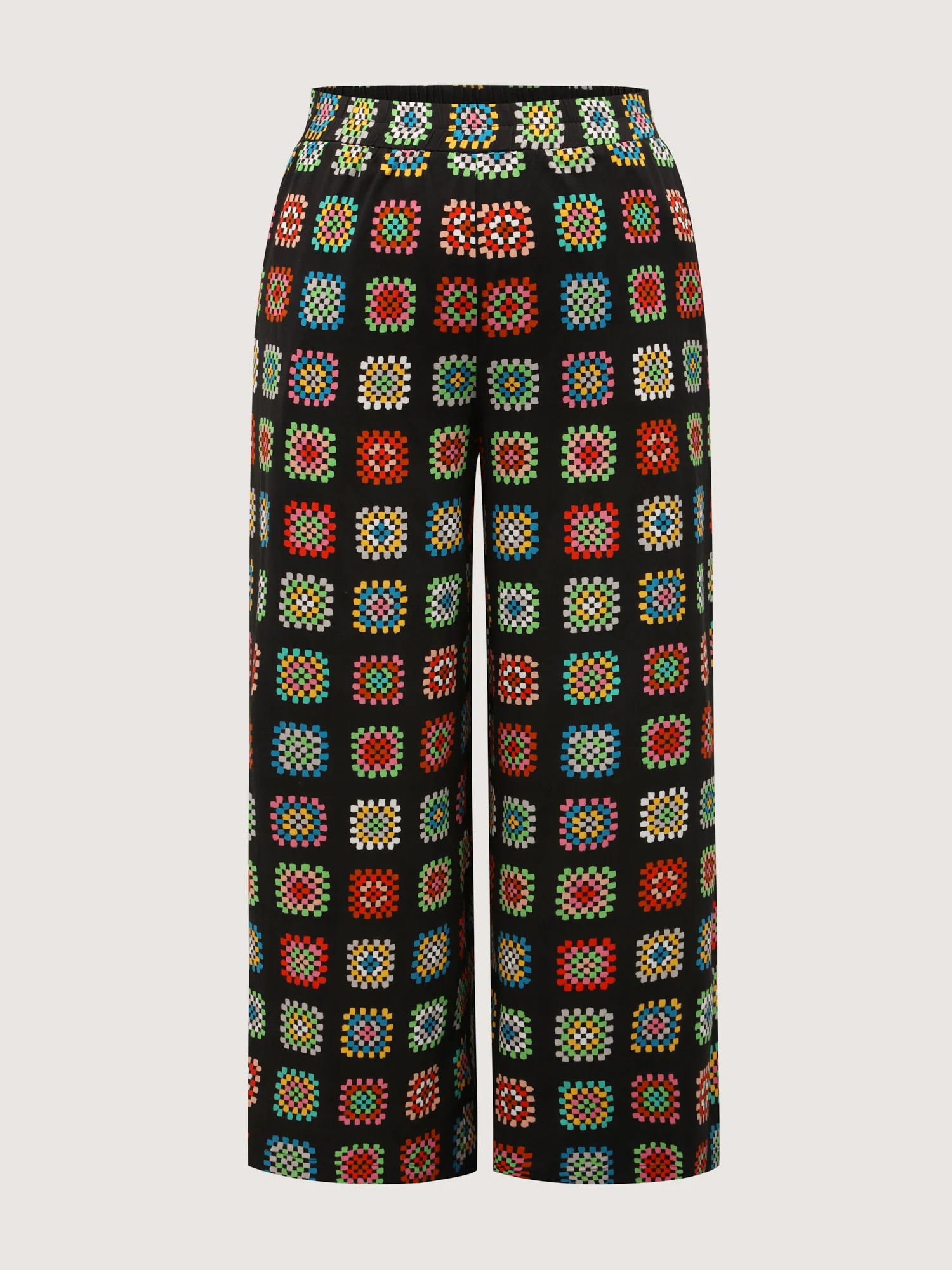 Floral Collage Colorful Wide-Leg Pants - Image 8