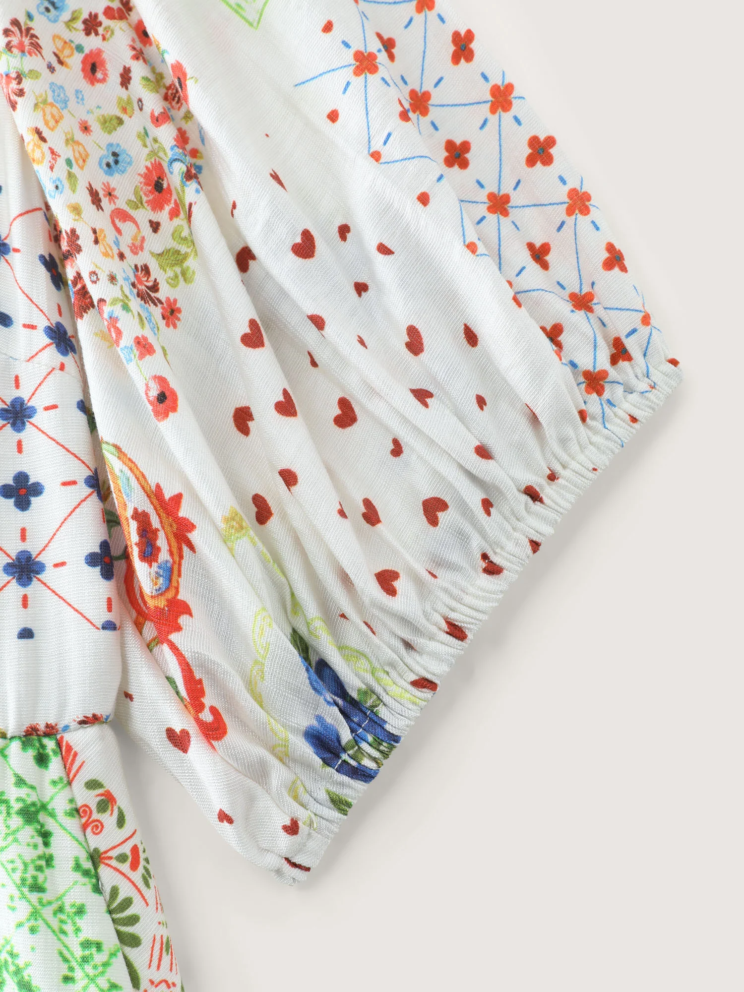 Floral Collage Pockets Stretchy Waist Midi Dress - Image 6