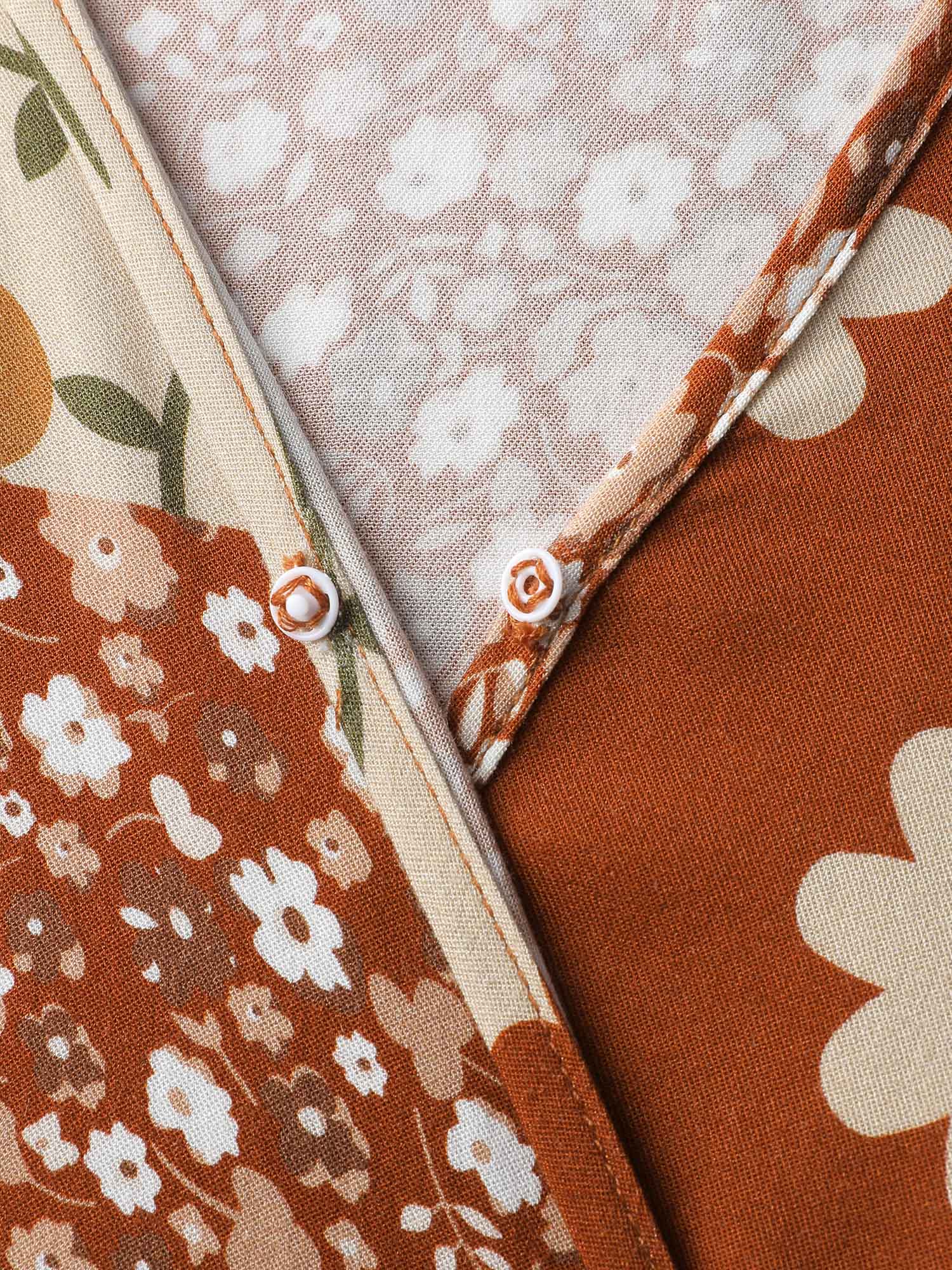 Floral Collage Print Lantern Sleeve Maxi Dress - Image 5