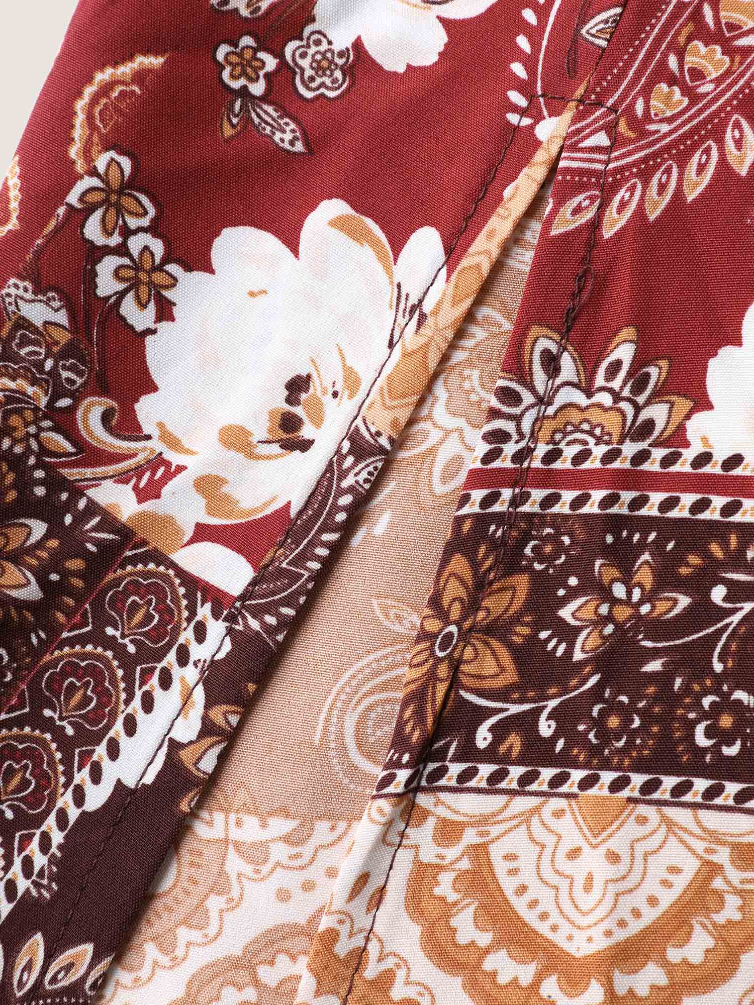 Floral Collage Split Side Pockets Maxi Dress - Image 5