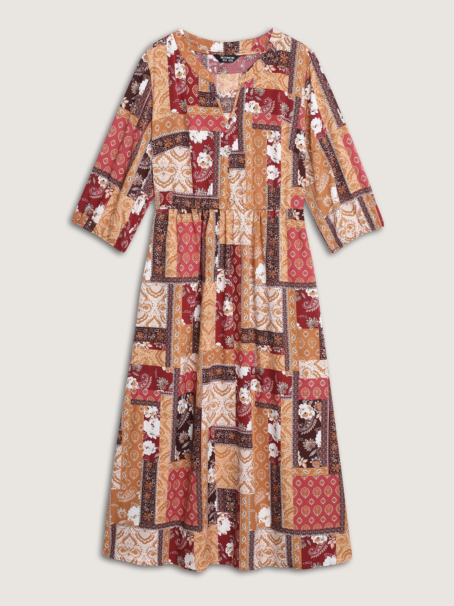 Floral Collage Split Side Pockets Maxi Dress - Image 7