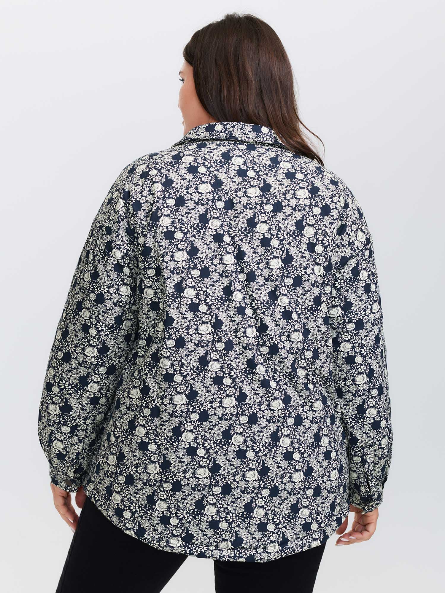 Floral Colored Lining Quilted Jacket - Image 5
