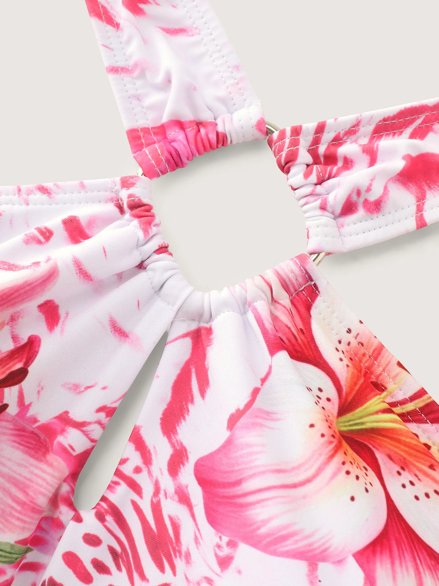 Floral Confidence Halter Neckline One-Piece Swim - Image 7