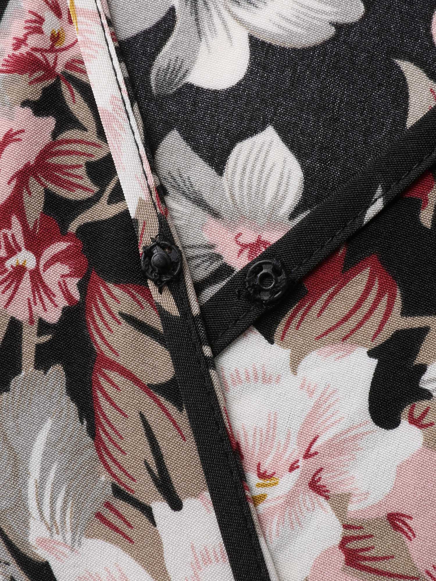 Floral Contrast Belted Wide-Leg Jumpsuit - Image 5