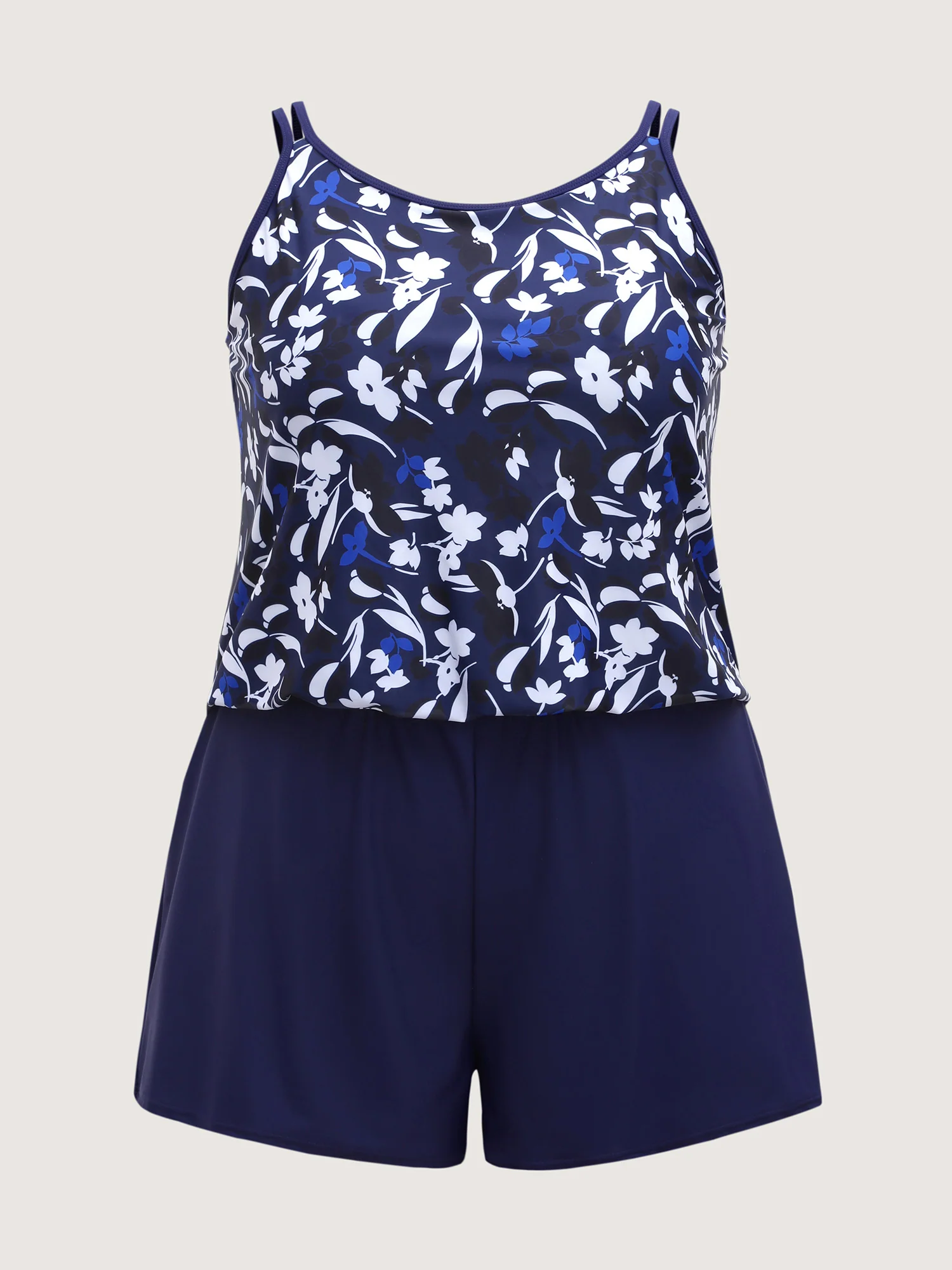 Floral Contrast One-Piece Swimsuit - Image 7