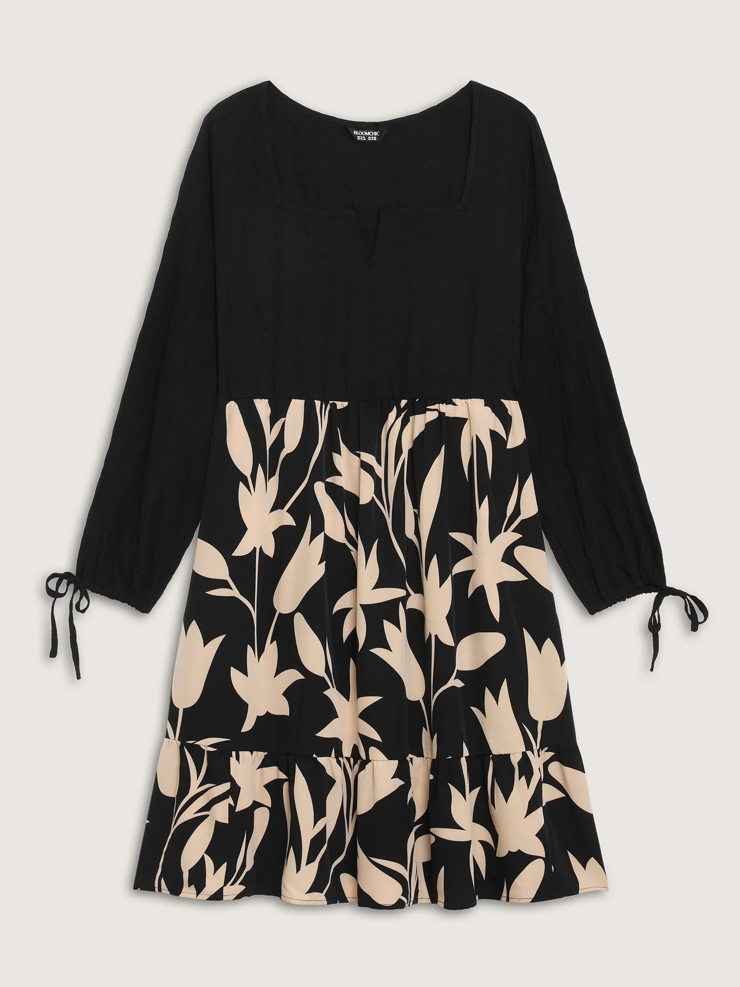 Floral Contrast Print Pockets Midi Dress - Image 7