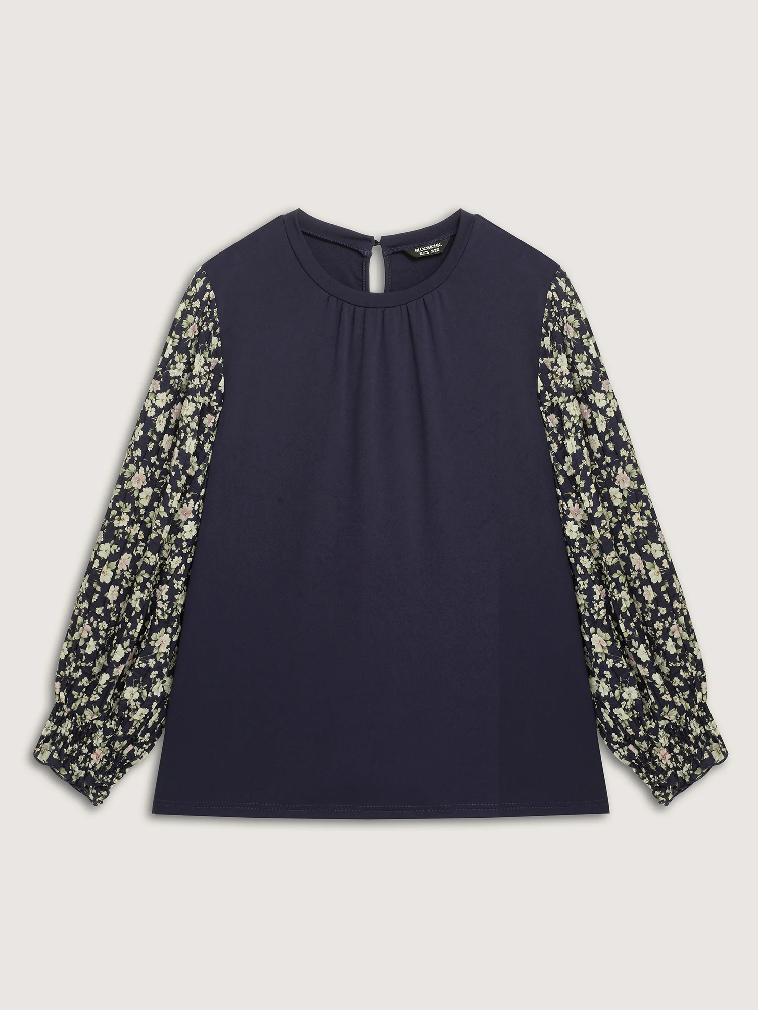 Floral Contrast Stretchy Knit Top - Image 8