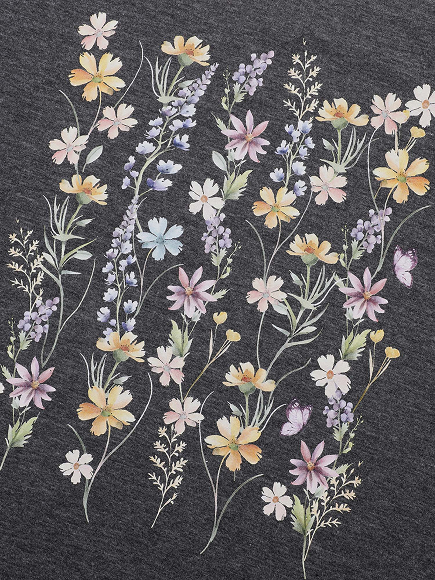 Floral Crew Neck Stretchy T-Shirt - Image 5