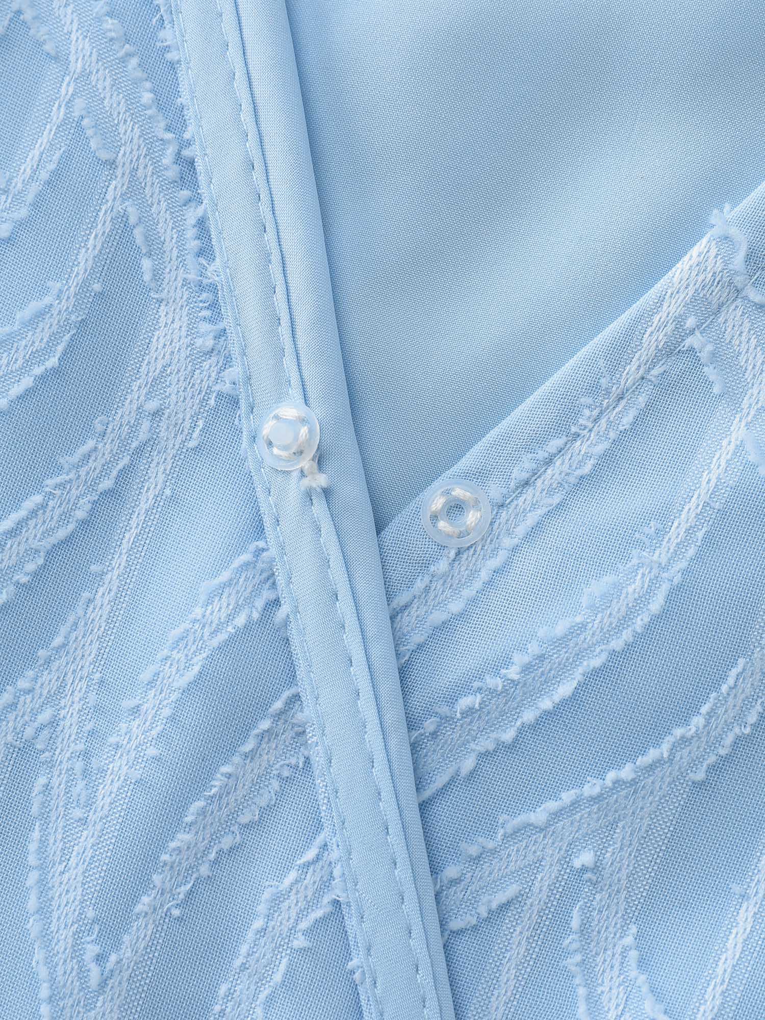 Floral Cut Fabric Stretchy Waist Flared Blouse - Image 5