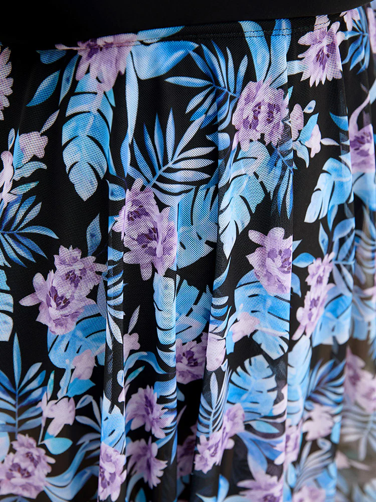 Floral Cut Out Halter Neck Hanky Hem Swim Dress - Image 11