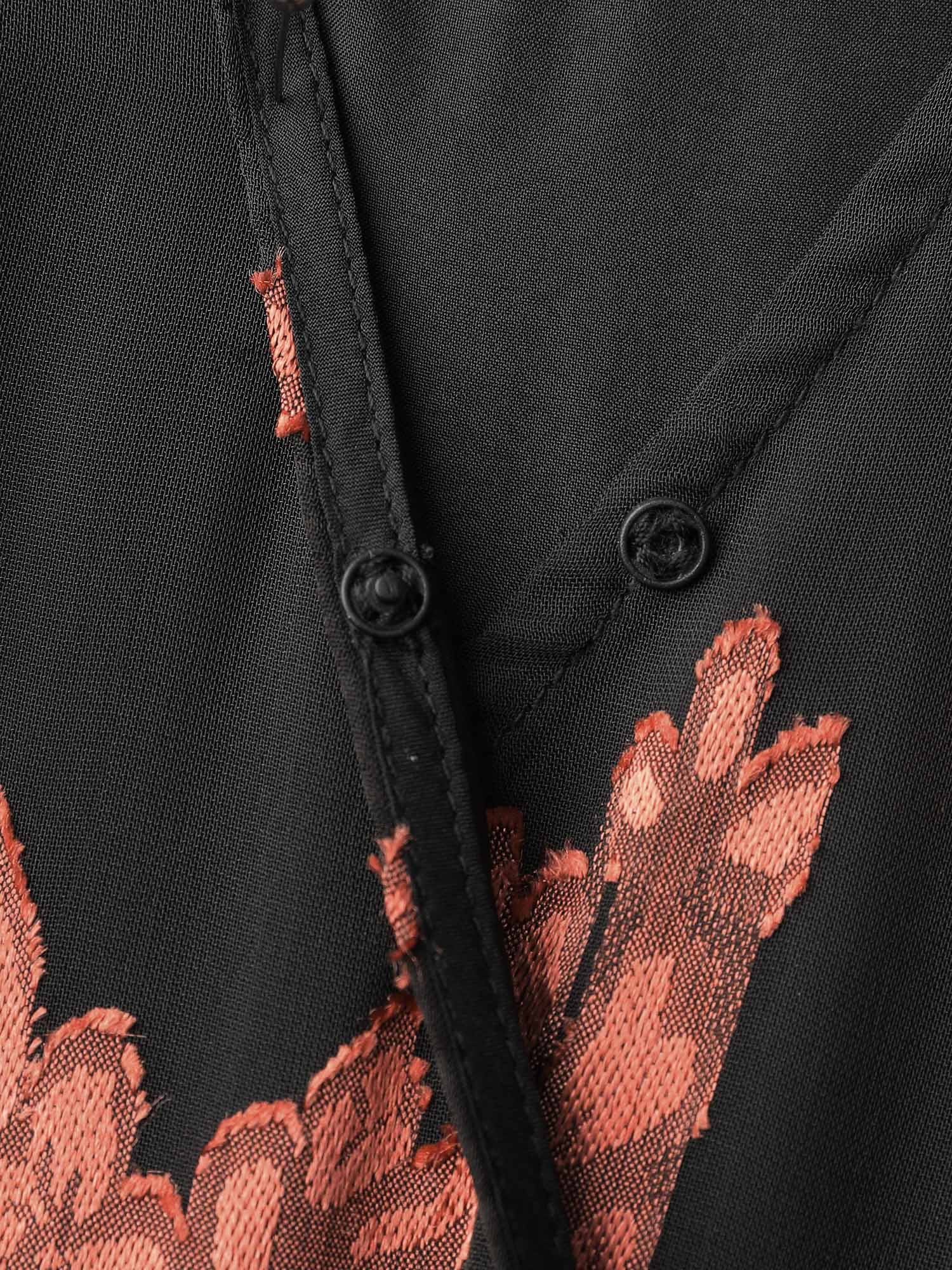 Floral Cut-Out Pleated Belted Jumpsuit - Image 5