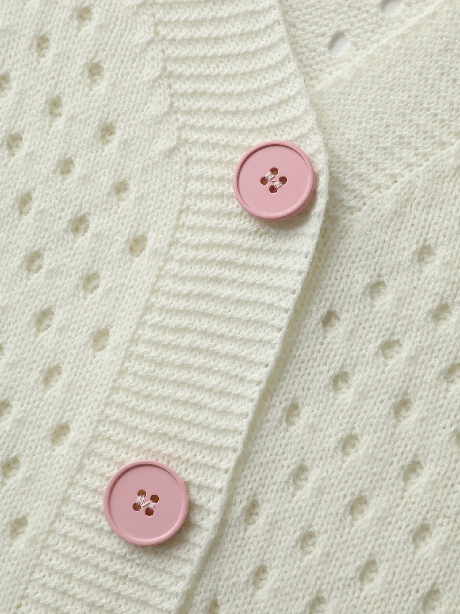 Floral Cut-Out Textured Knit Cardigan - Image 5