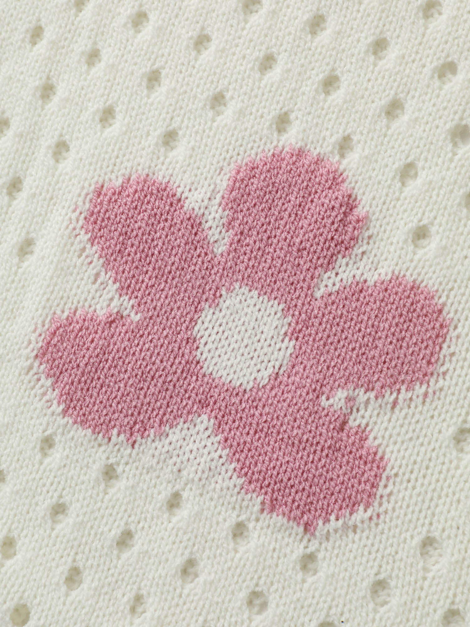 Floral Cut-Out Textured Knit Cardigan - Image 6
