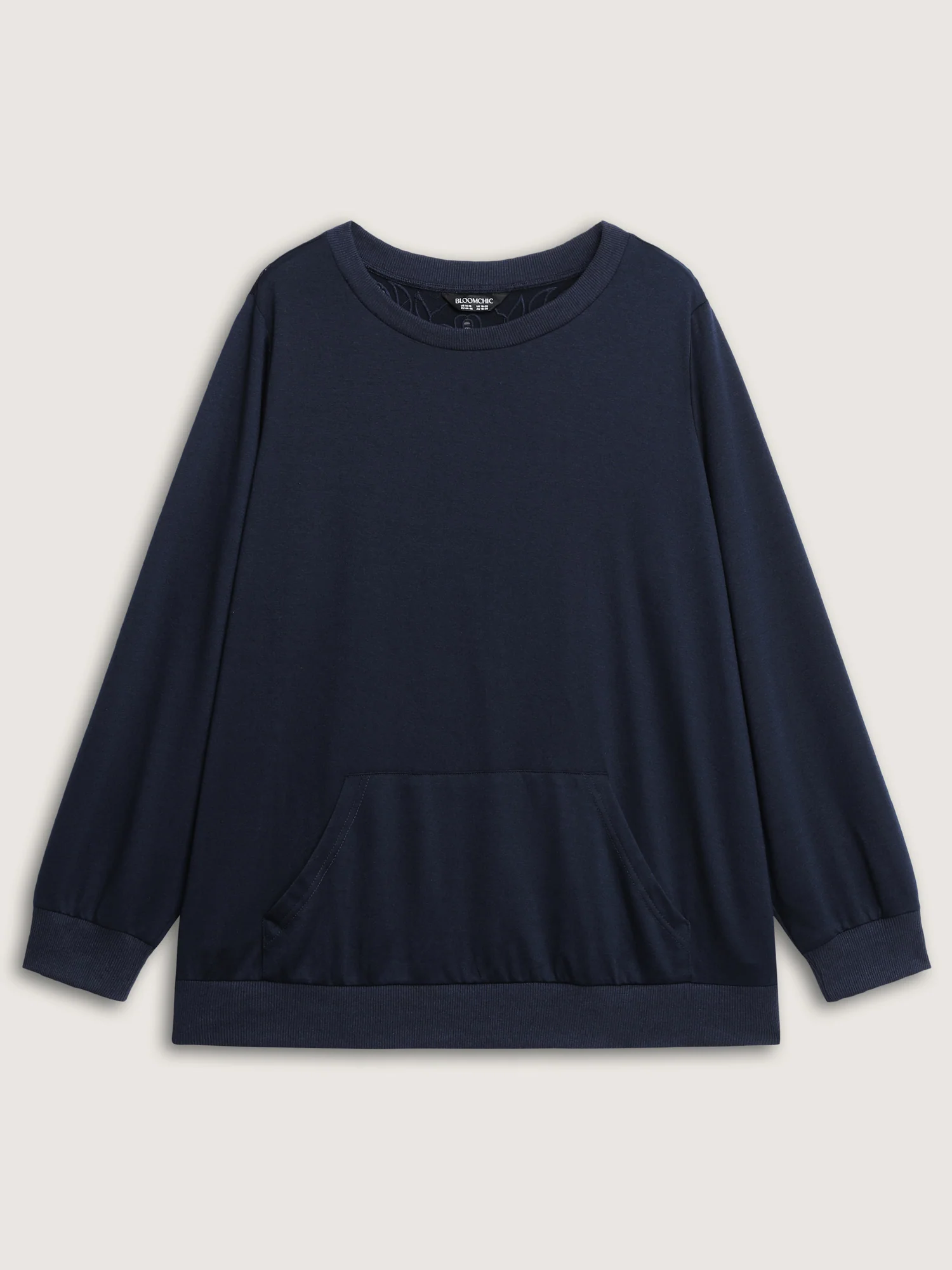 Floral Cut-Work Embroidery Solid Sweatshirt - Image 7