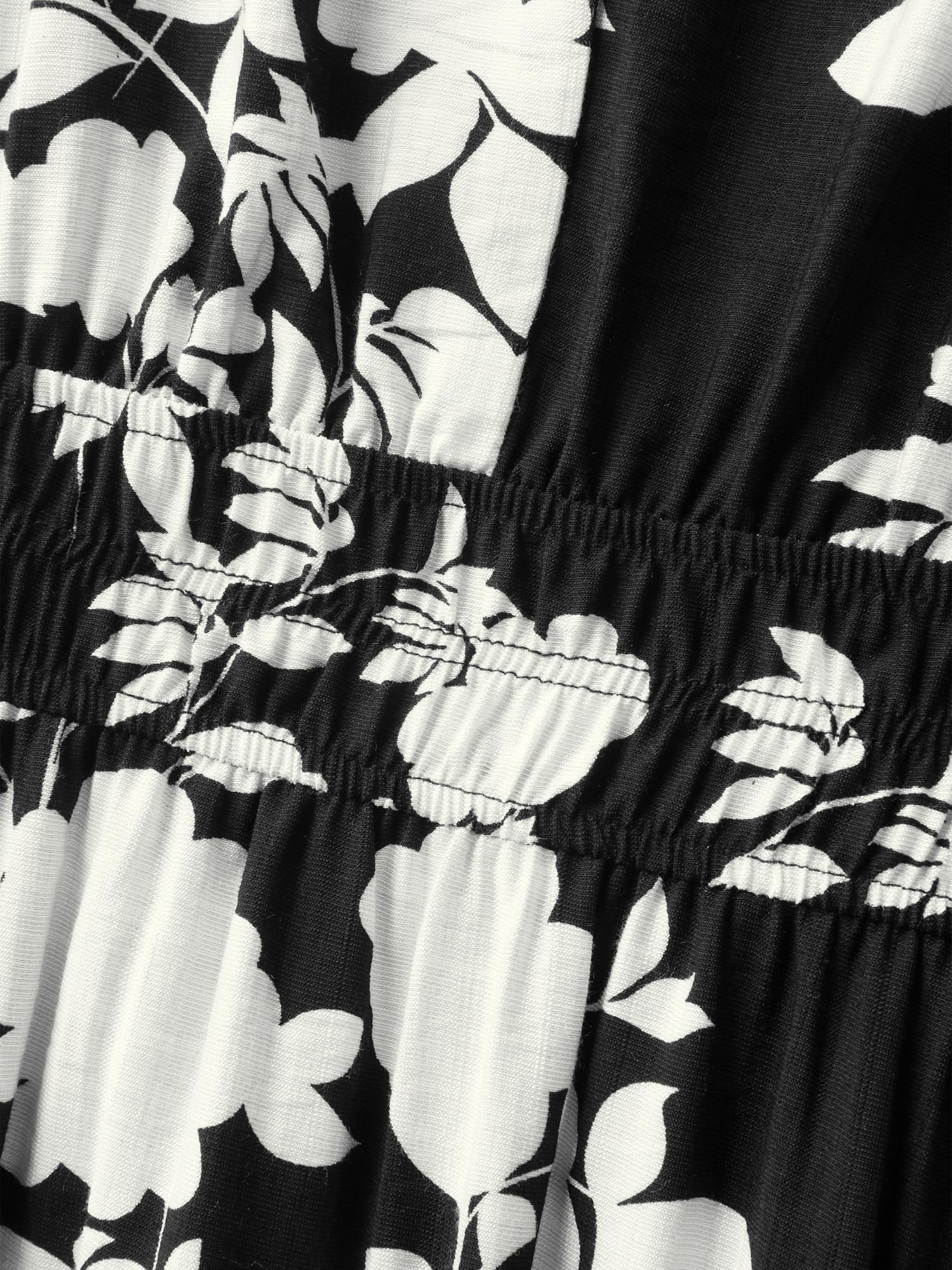 Floral Double Stretchy Waist Midi Dress - Image 4