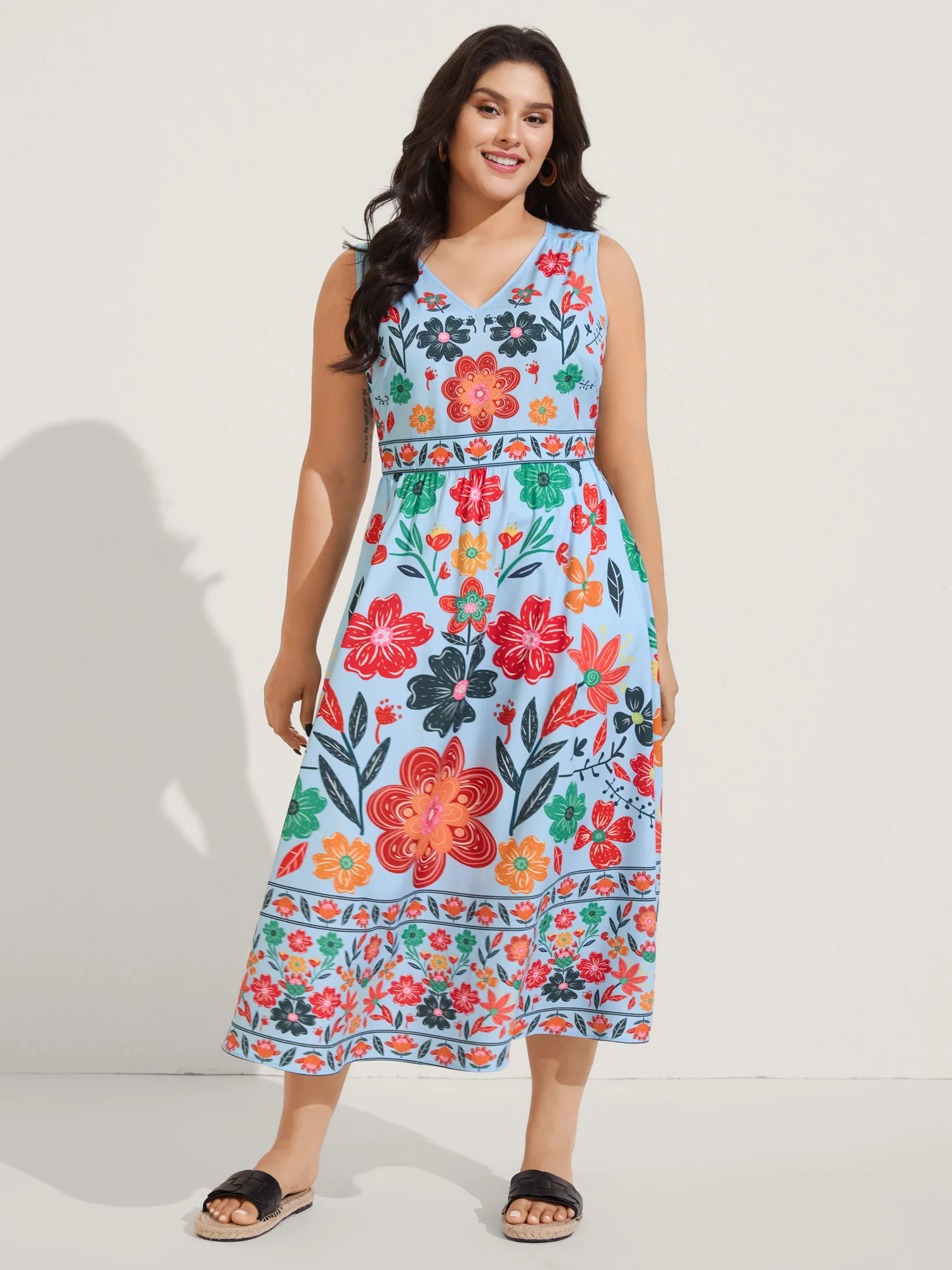 Floral Drama Cinched-Waist Maxi Dress - Image 10