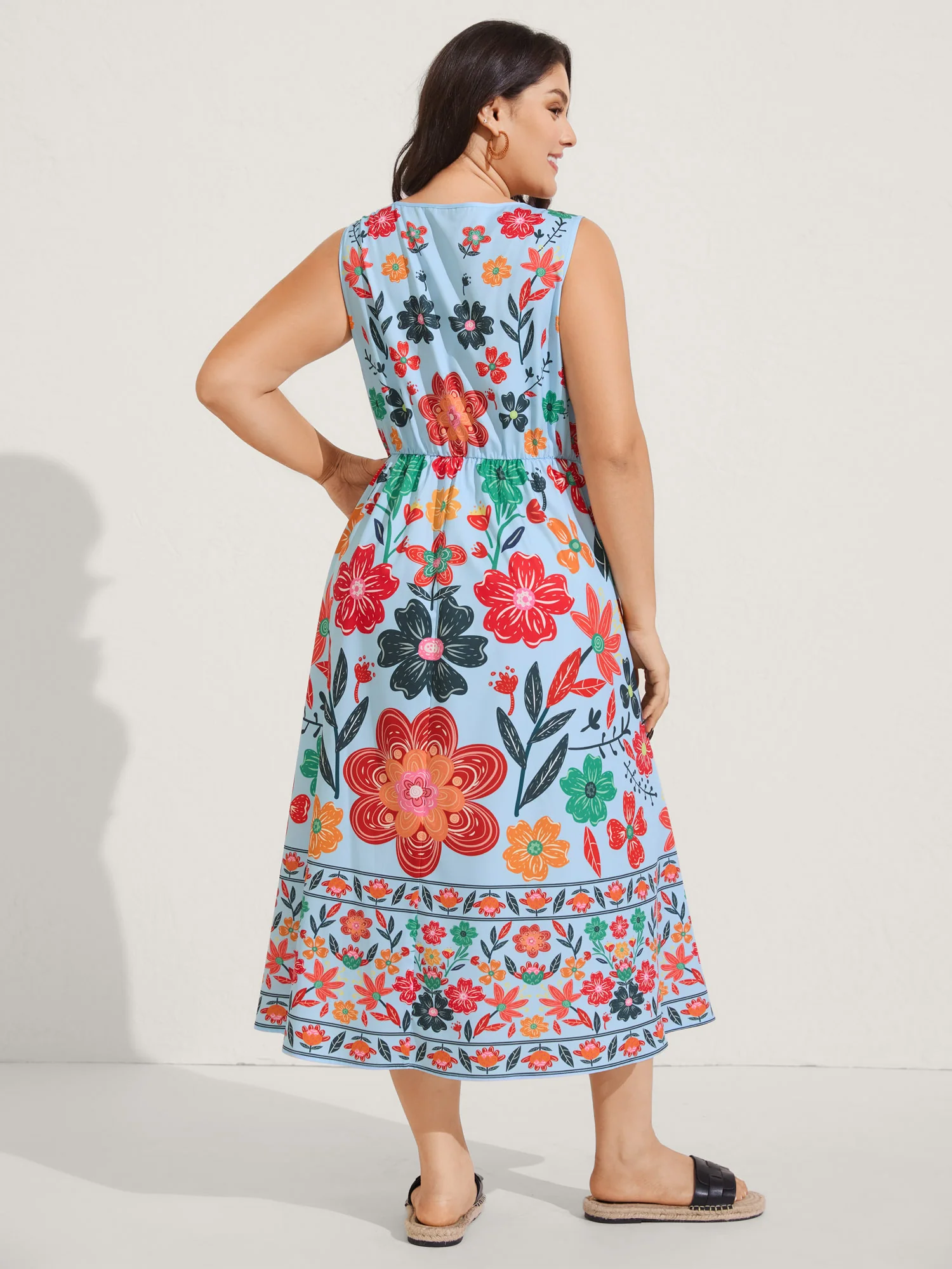 Floral Drama Cinched-Waist Maxi Dress - Image 11