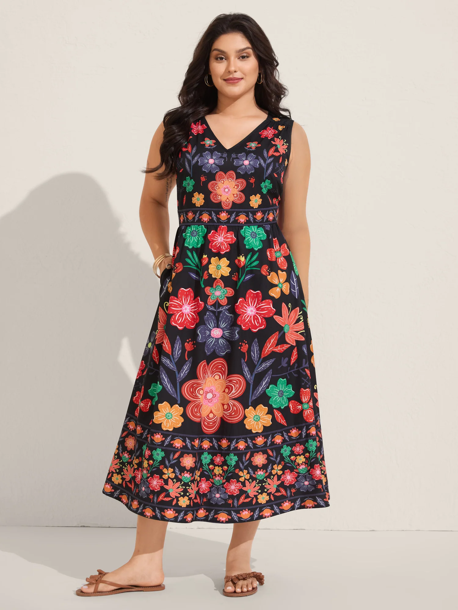 Floral Drama Cinched-Waist Maxi Dress - Image 14