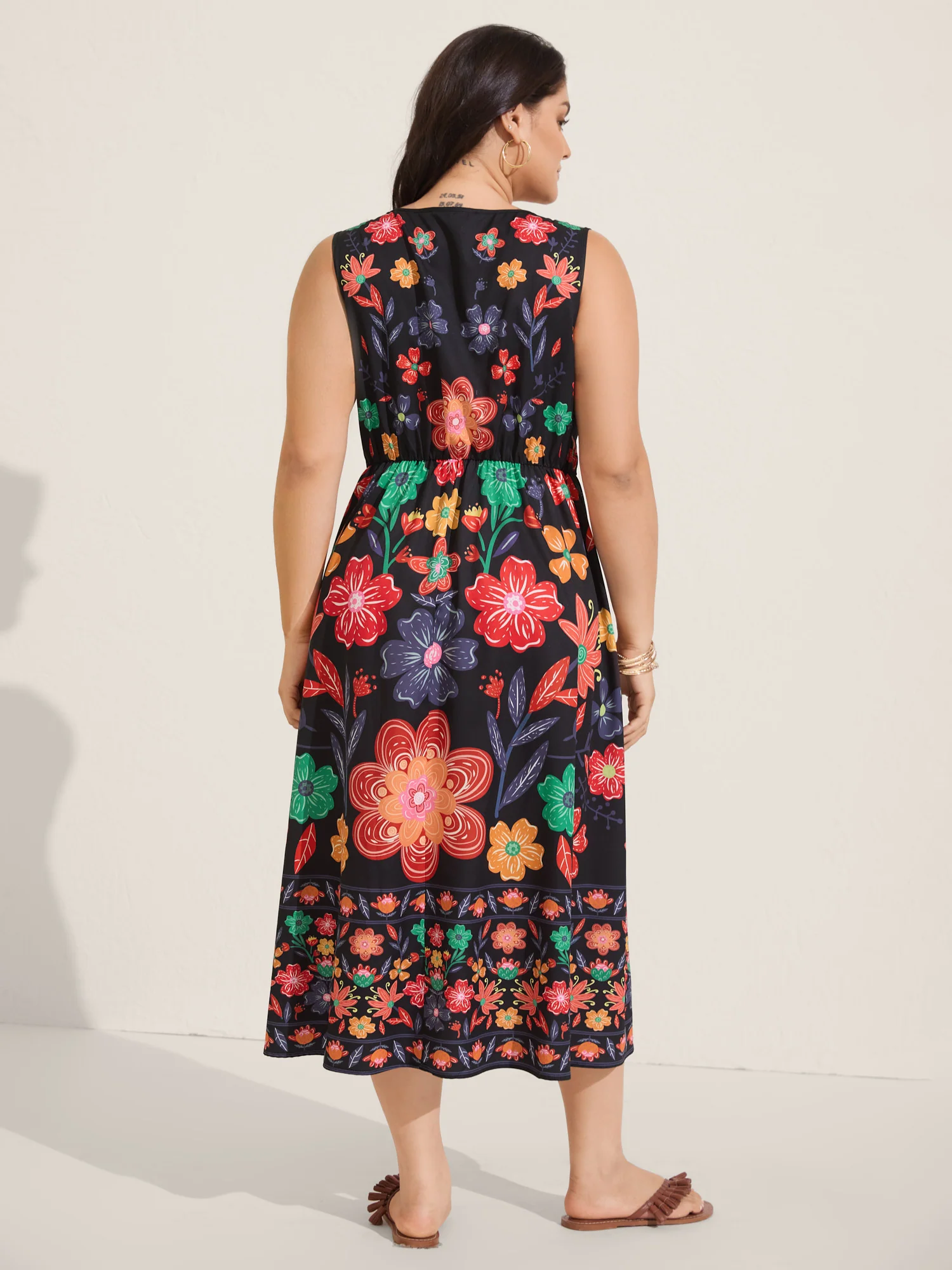 Floral Drama Cinched-Waist Maxi Dress - Image 15