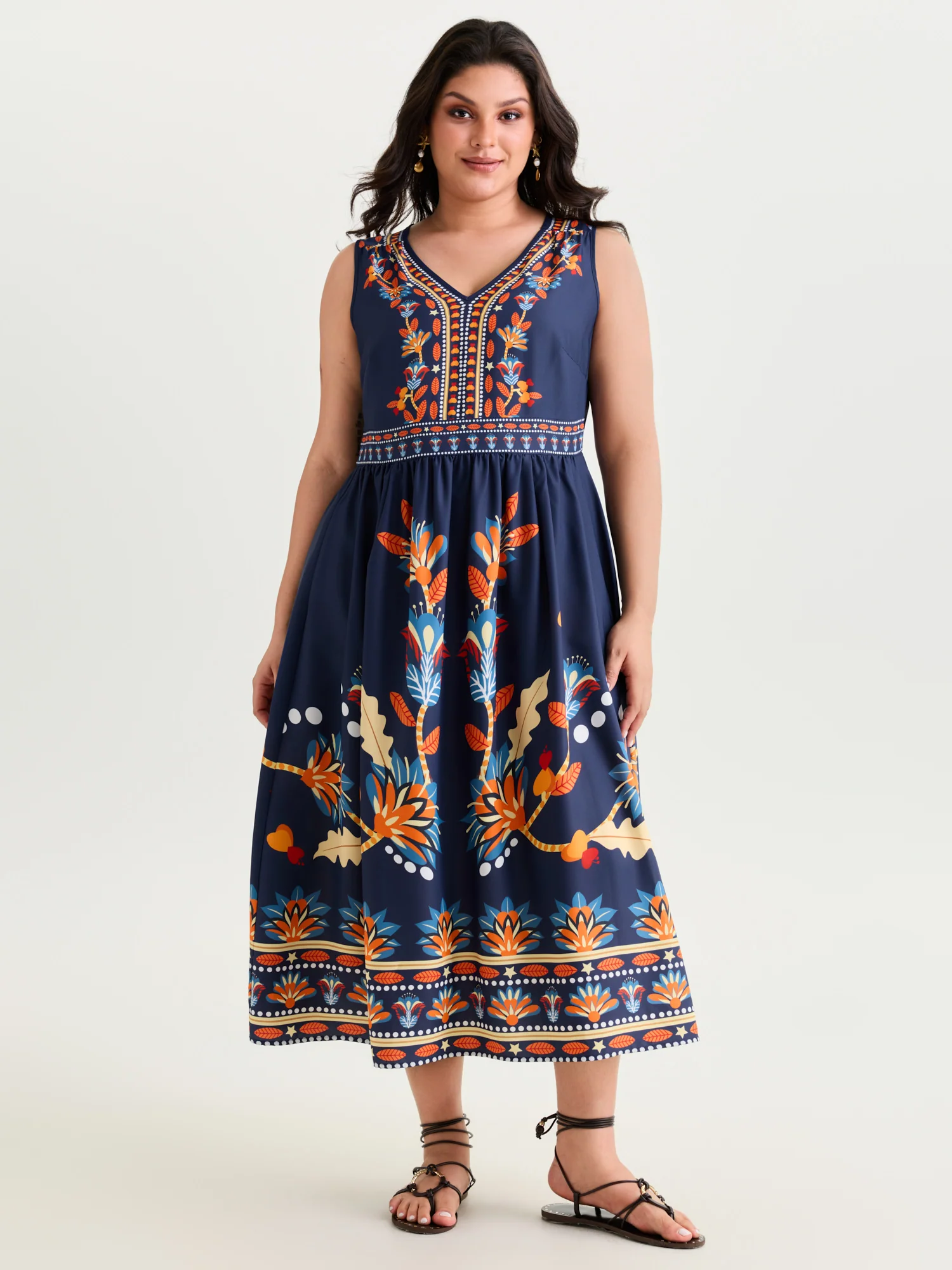 Floral Drama Cinched-Waist Maxi Dress - Image 16