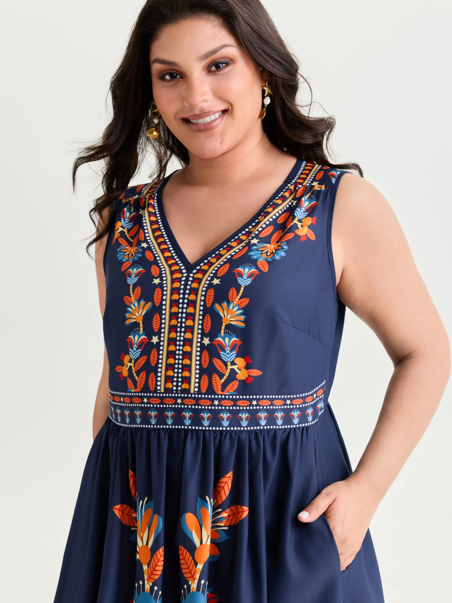 Floral Drama Cinched-Waist Maxi Dress - Image 17