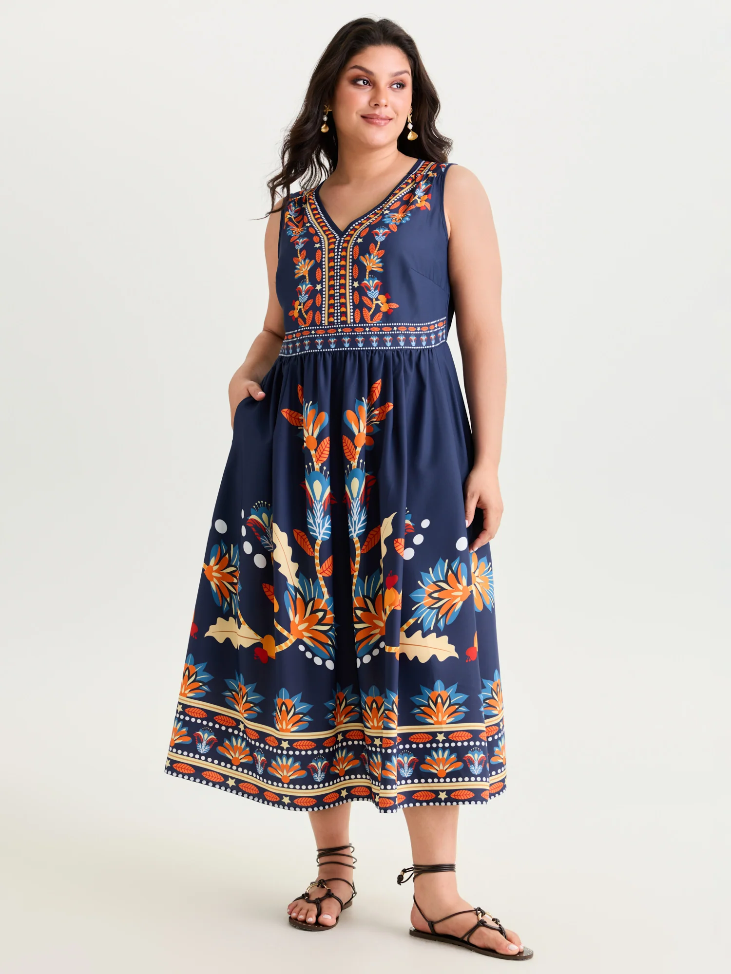 Floral Drama Cinched-Waist Maxi Dress - Image 18