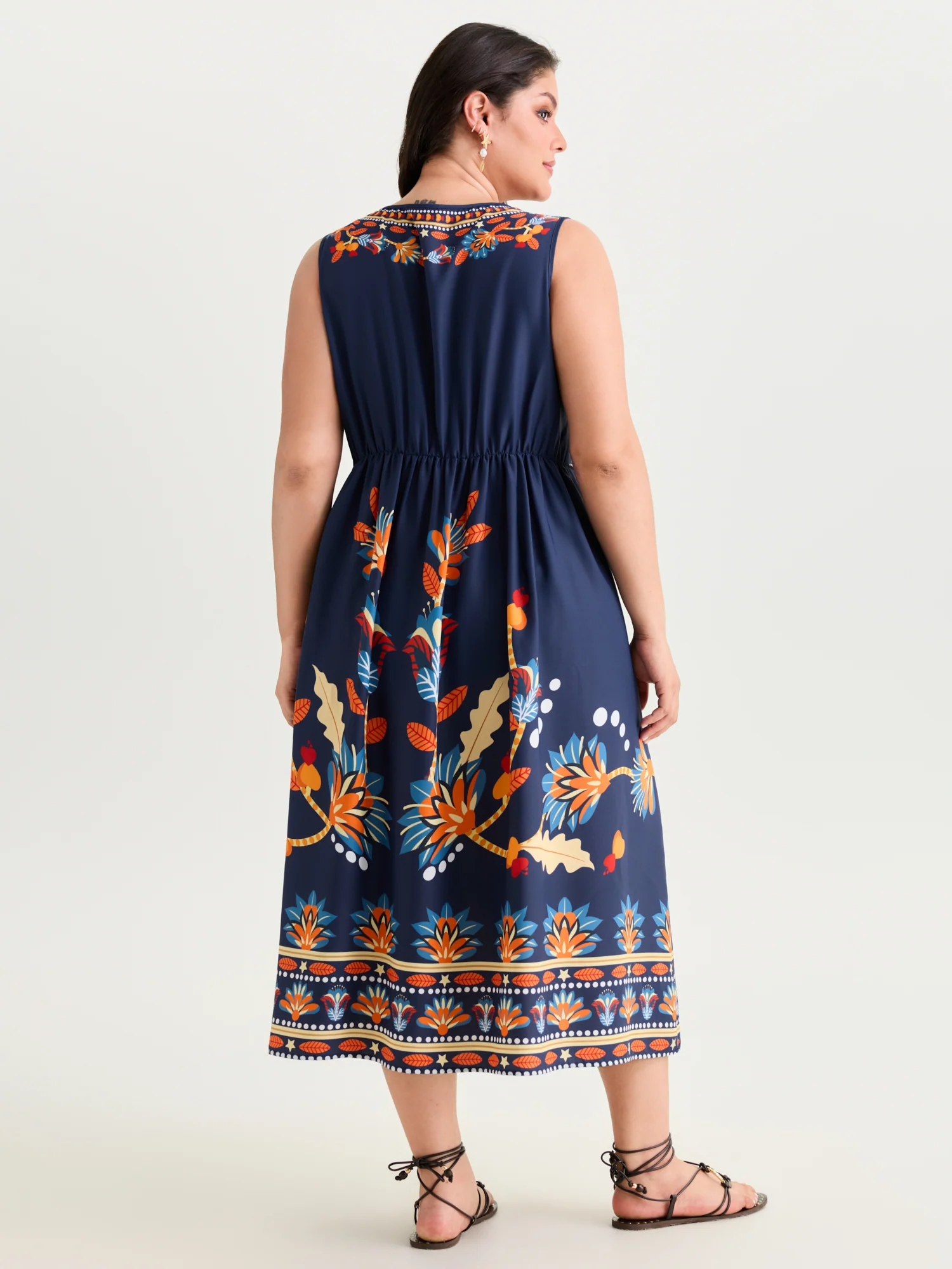 Floral Drama Cinched-Waist Maxi Dress - Image 19