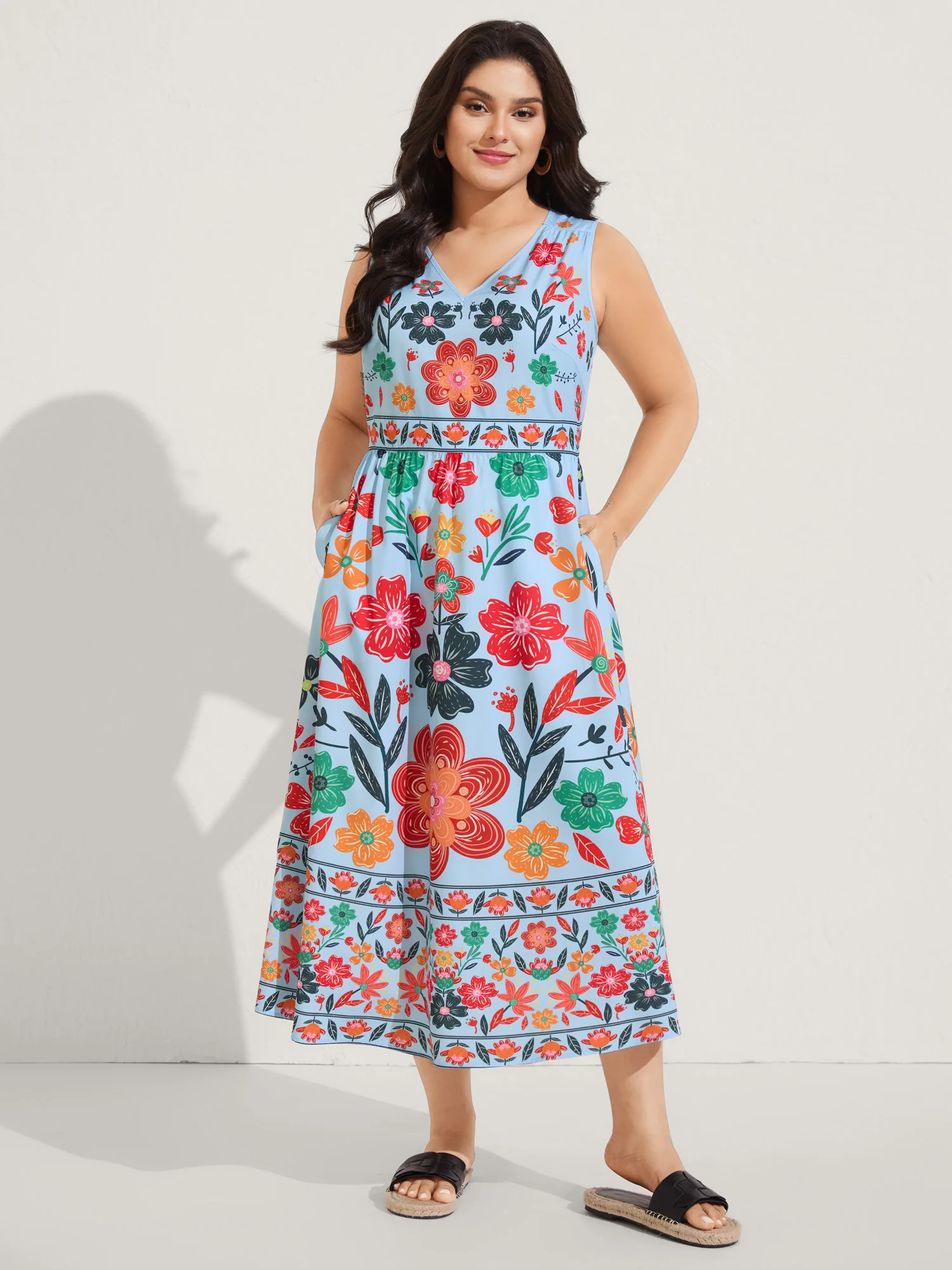 Floral Drama Cinched-Waist Maxi Dress - Image 8