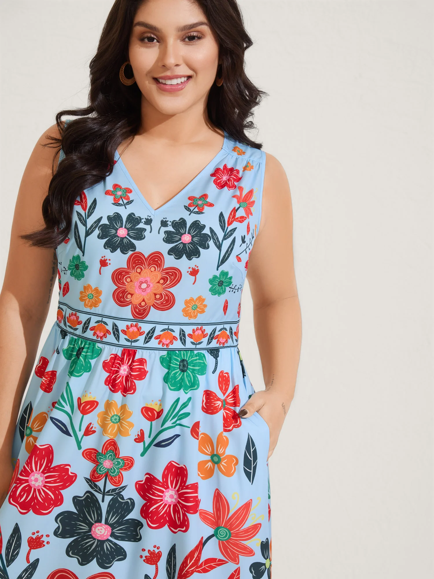 Floral Drama Cinched-Waist Maxi Dress - Image 9