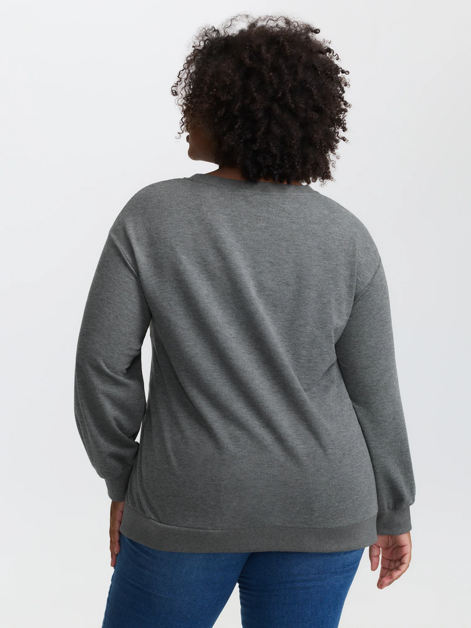 Floral Embroidered Applique Slit Sweatshirt - Image 5