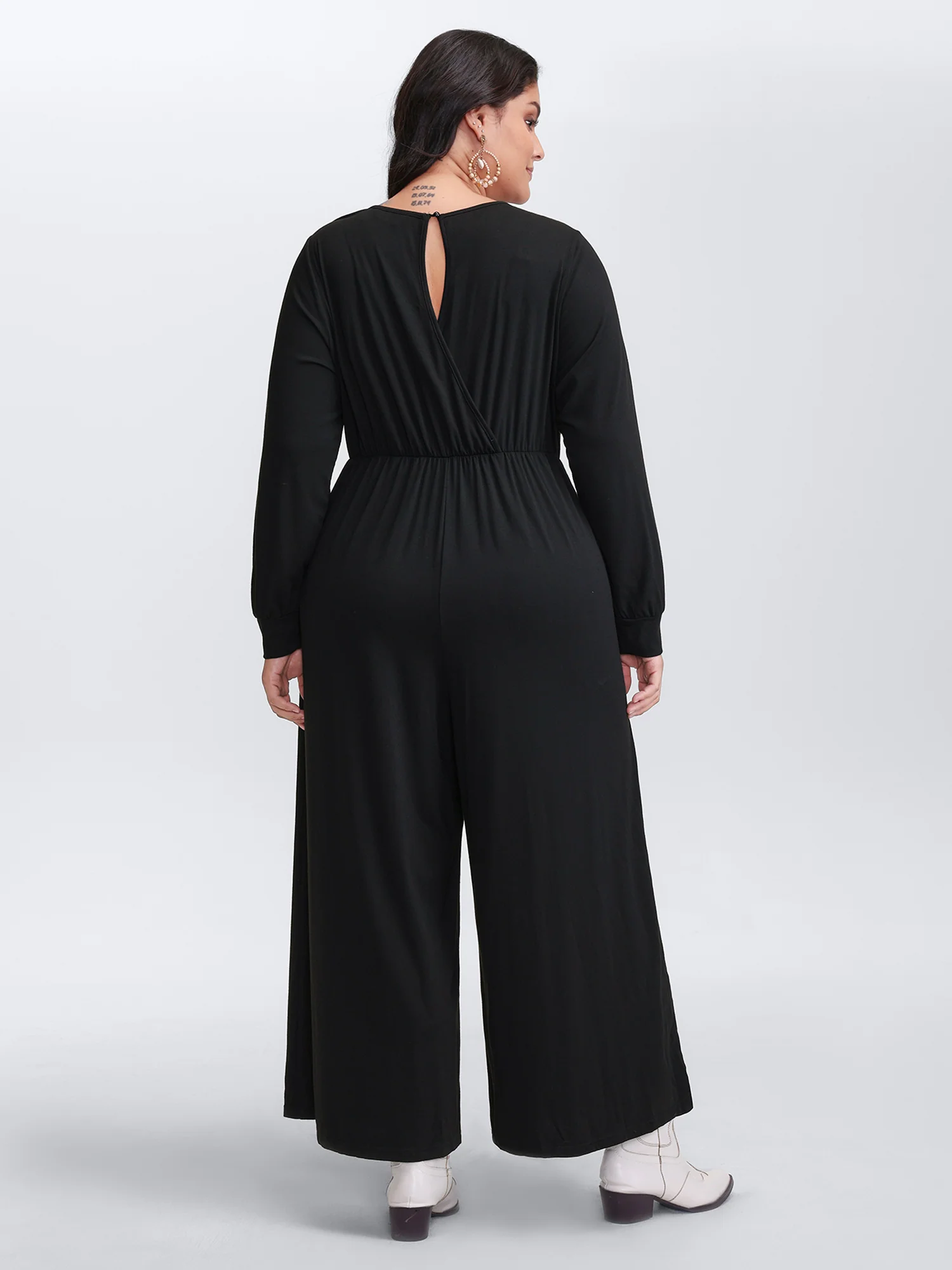 Floral Embroidered Bodice Stretchy Jumpsuit - Image 4