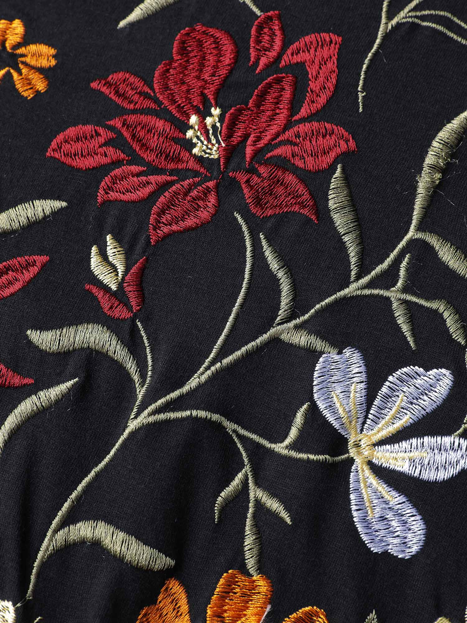 Floral Embroidered Bodice Stretchy Jumpsuit - Image 6