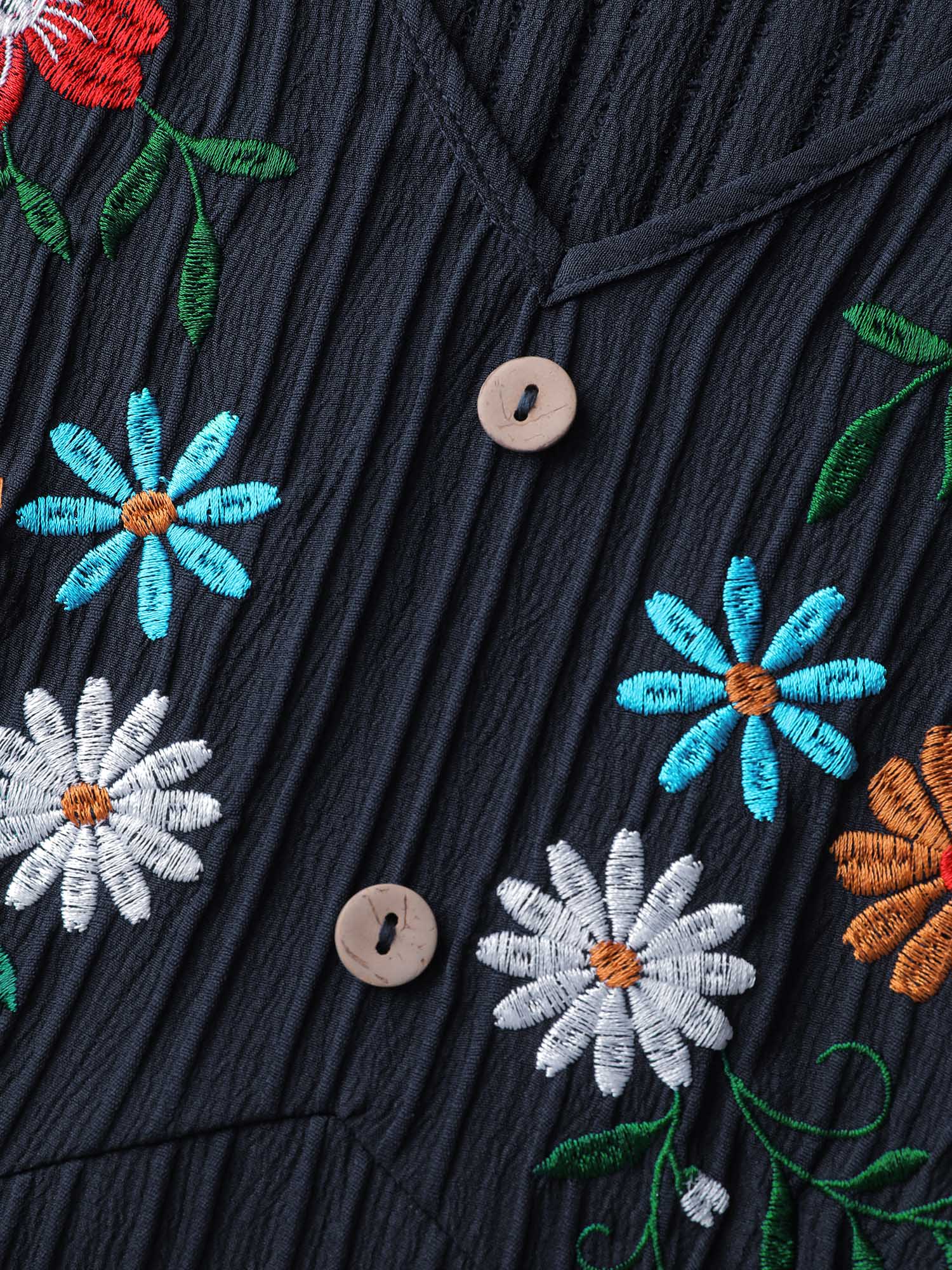 Floral Embroidered Cinched-Waist Midi Dress - Image 5