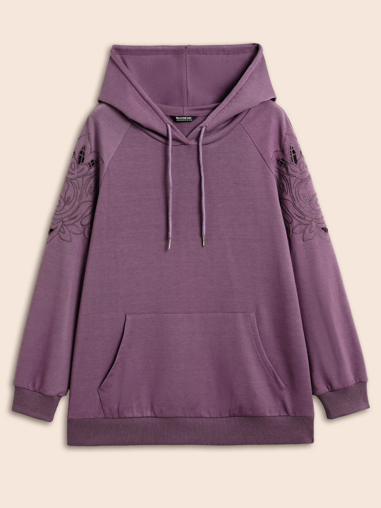 Floral Embroidered Cut Out Hooded Sweatshirt - Image 8