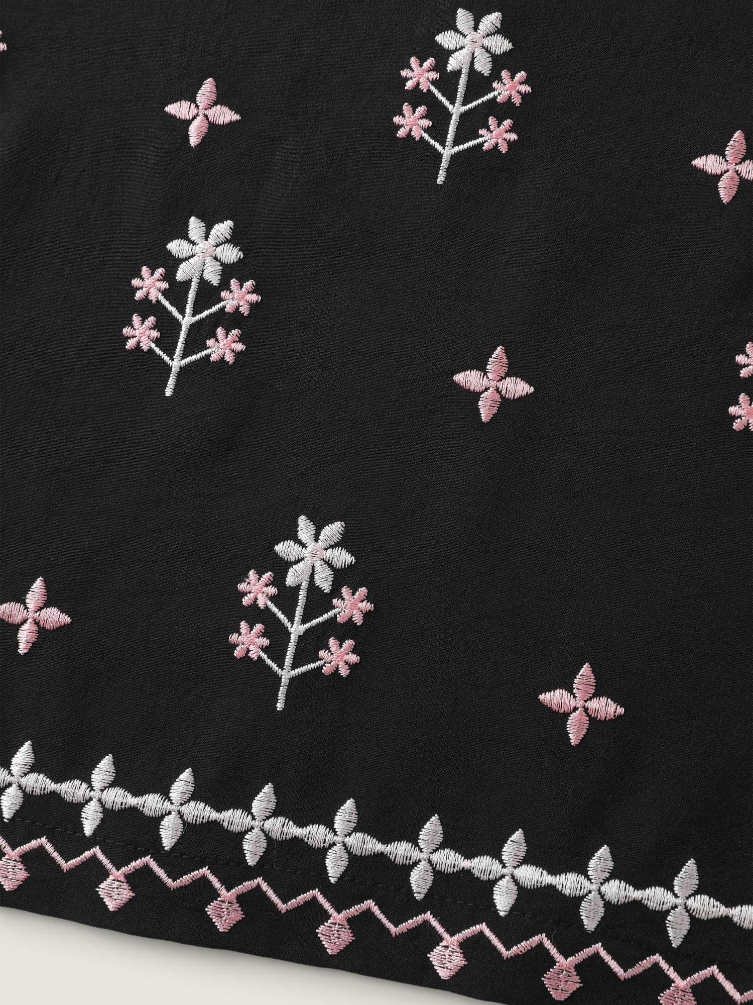 Floral Embroidered Hem Wide-Leg Pants - Image 8