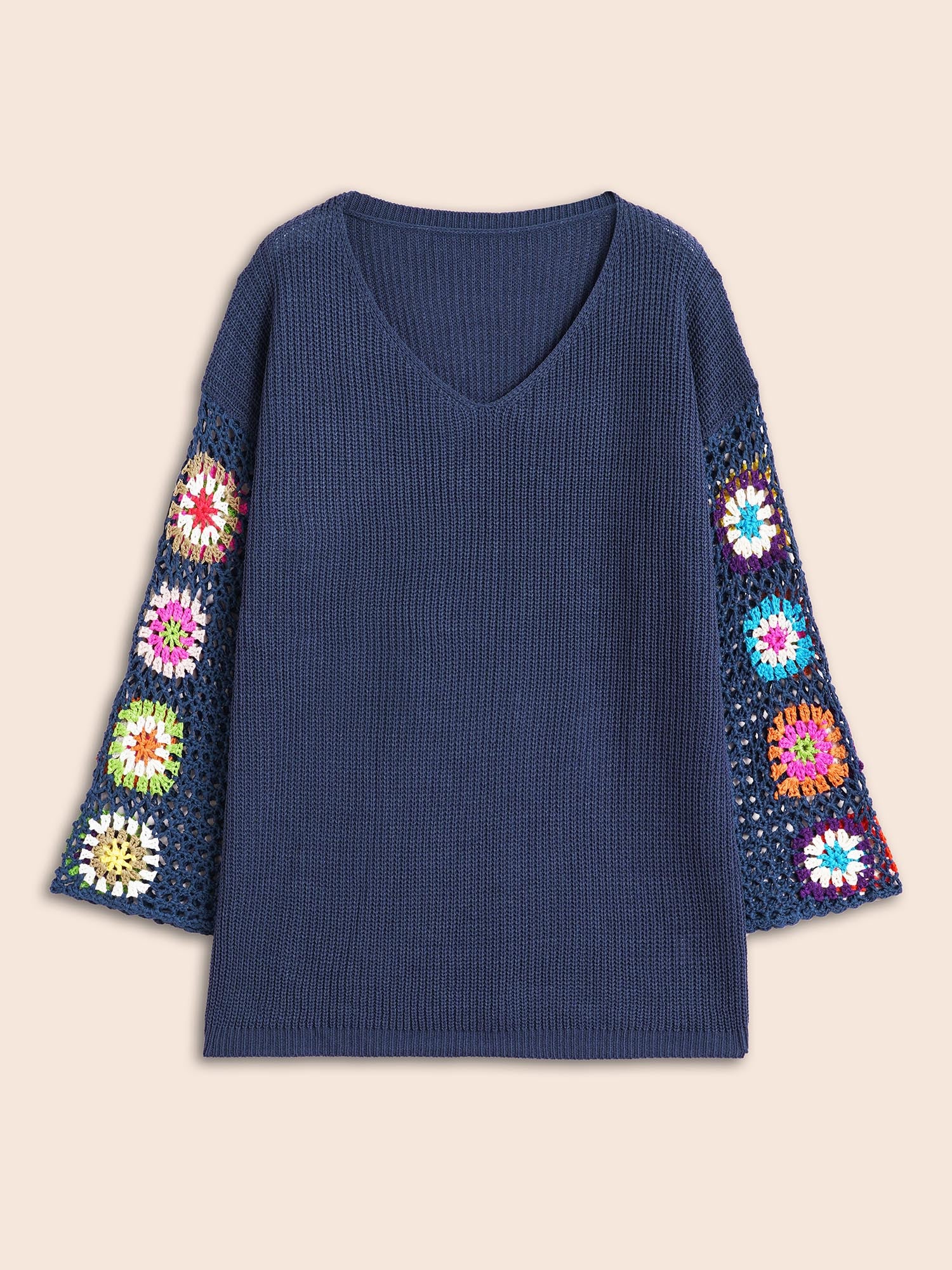 Floral Embroidered Hollow Out Pullover - Image 12