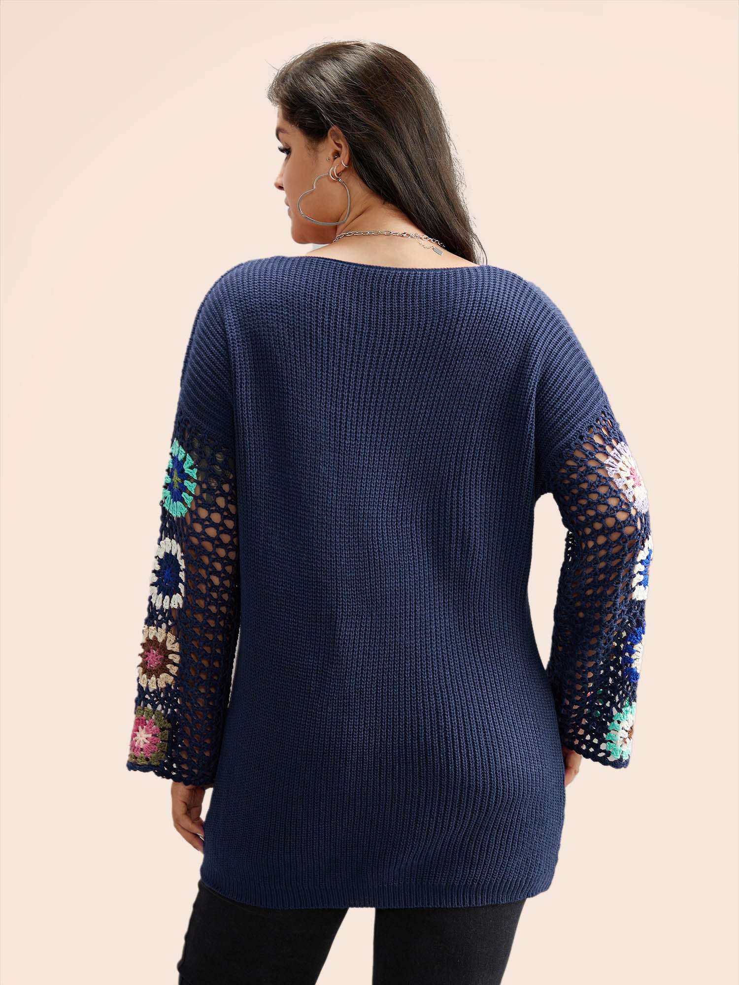 Floral Embroidered Hollow Out Pullover - Image 9